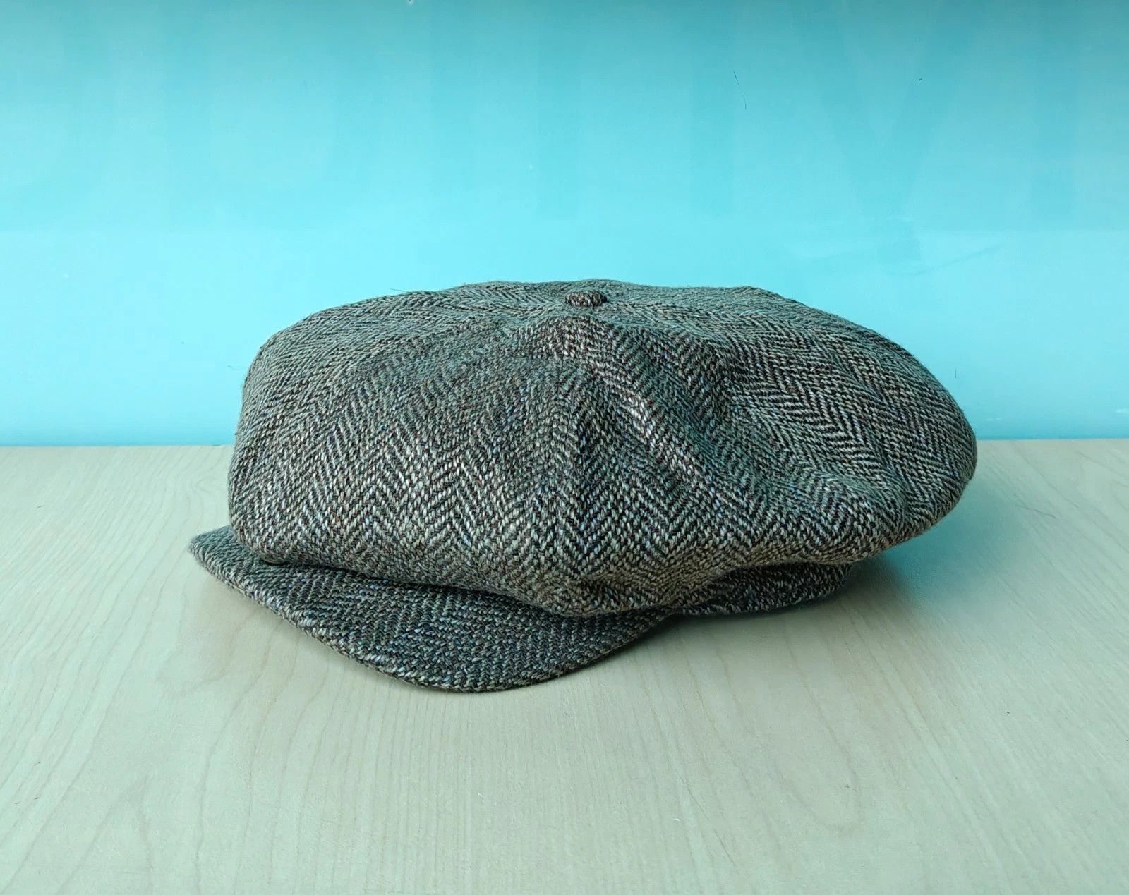 RRL Ralph Lauren DOUBLE RL Linen Herringbone Newsboy Cap T/1919 Size ONE SIZE - 3 Thumbnail
