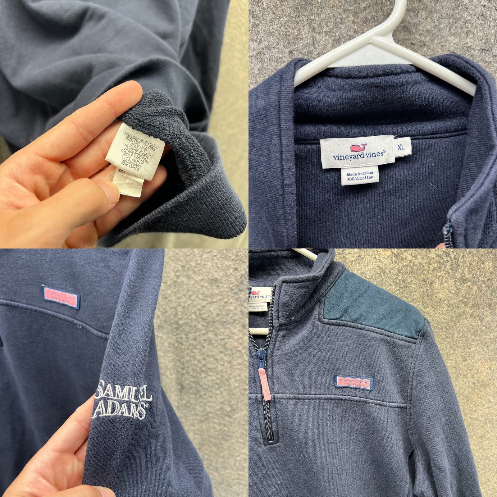 Vineyard Vines VINTAGE Vineyard Vines Sweater Womens XL Blue 1/4 Zip Mock Neck Pullover Shirt Size XL / US 12-14 / IT 48-50 - 8 Thumbnail