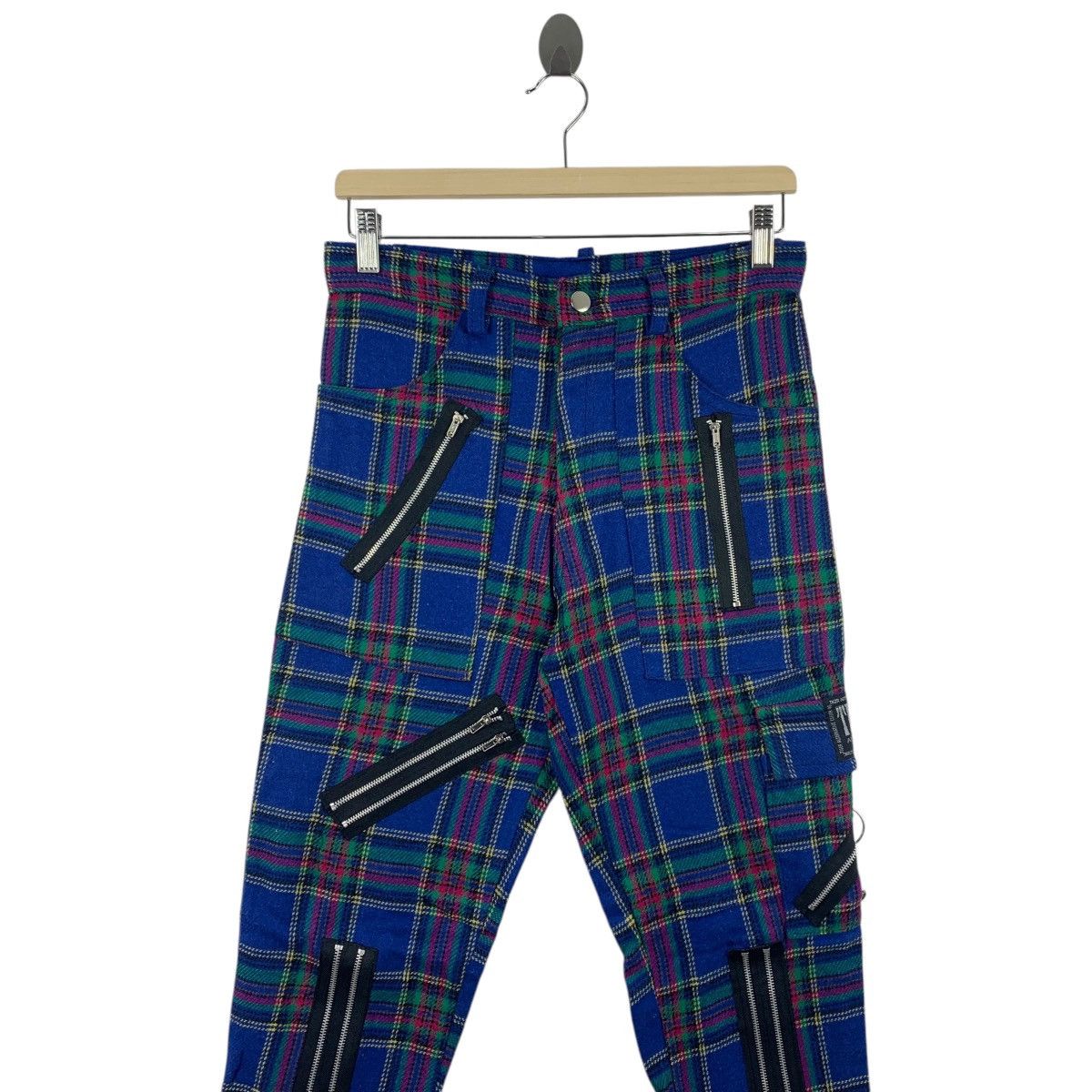 Seditionaries × Vintage Vintage TIGER OF LONDON blue tartan plaid zip bondage pants Size US 29 - 2 Thumbnail