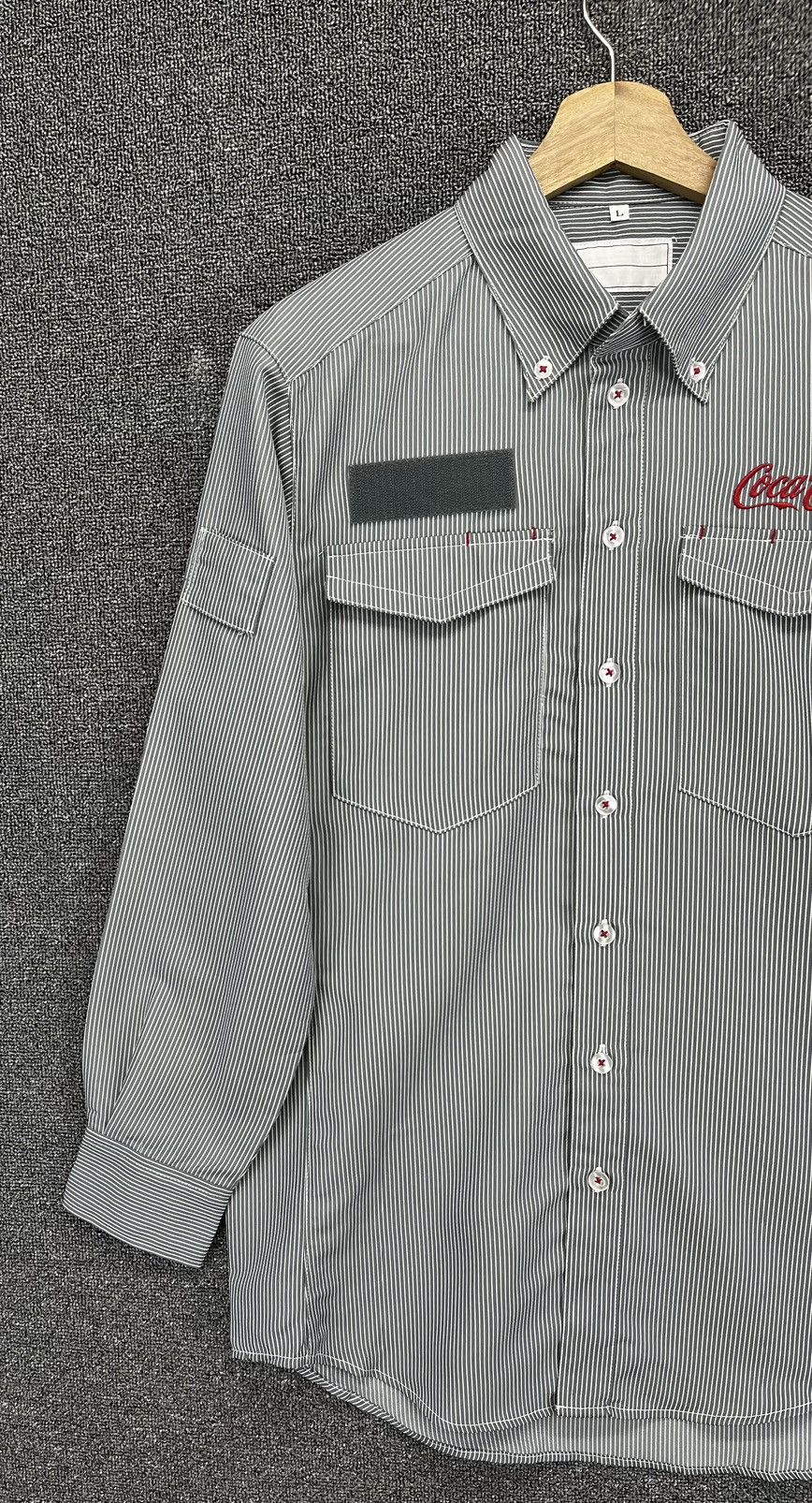 Coca Cola × Flannel Coca Cola Hickory Striped Workwear Shirts Button Up Flannel Size US L / EU 52-54 / 3 - 2 Thumbnail