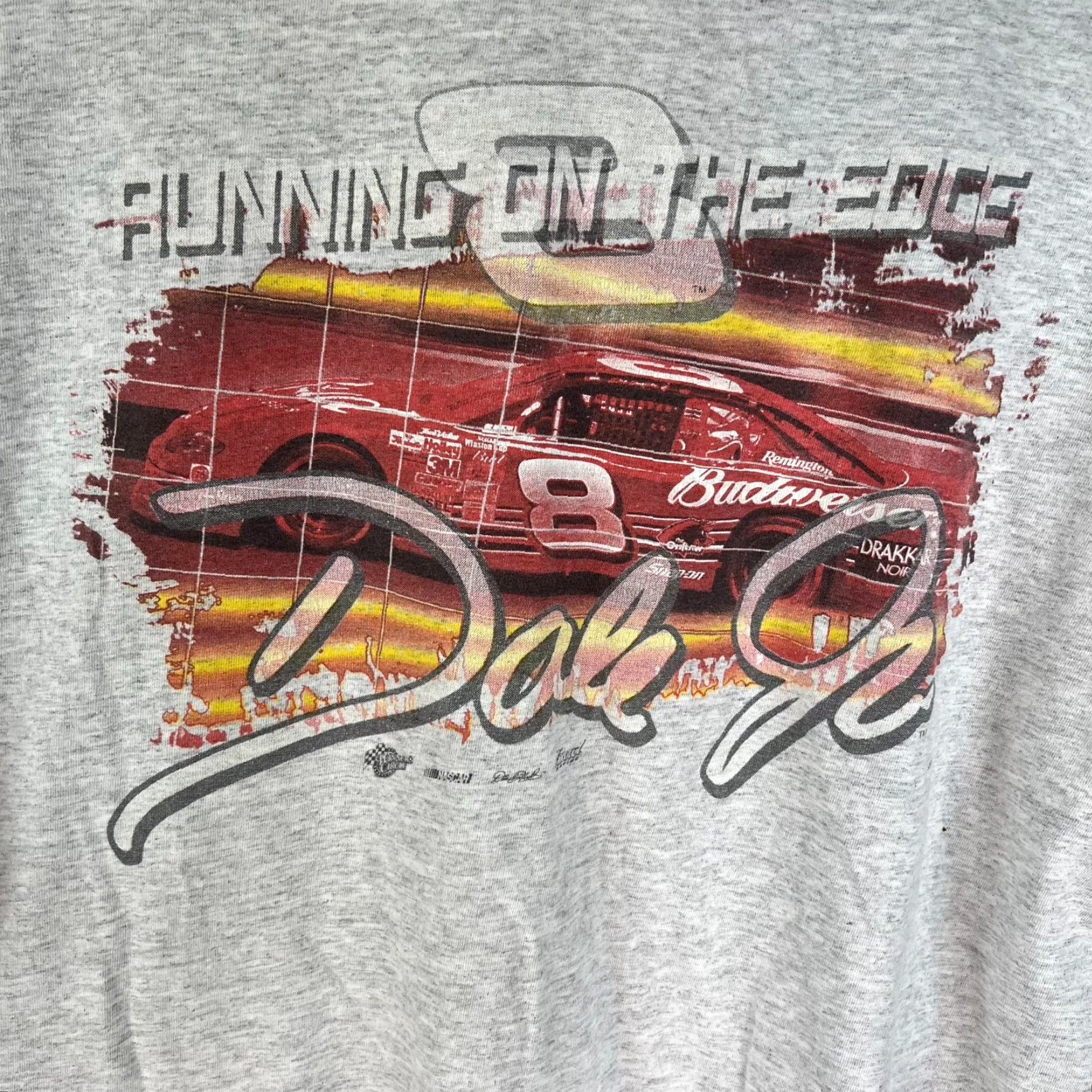 Budweiser VINTAGE Dale Earnhardt Jr. Budweiser NASCAR T-Shirt XL Gray 90s Graphic Mens Size US XL / EU 56 / 4 - 7 Thumbnail