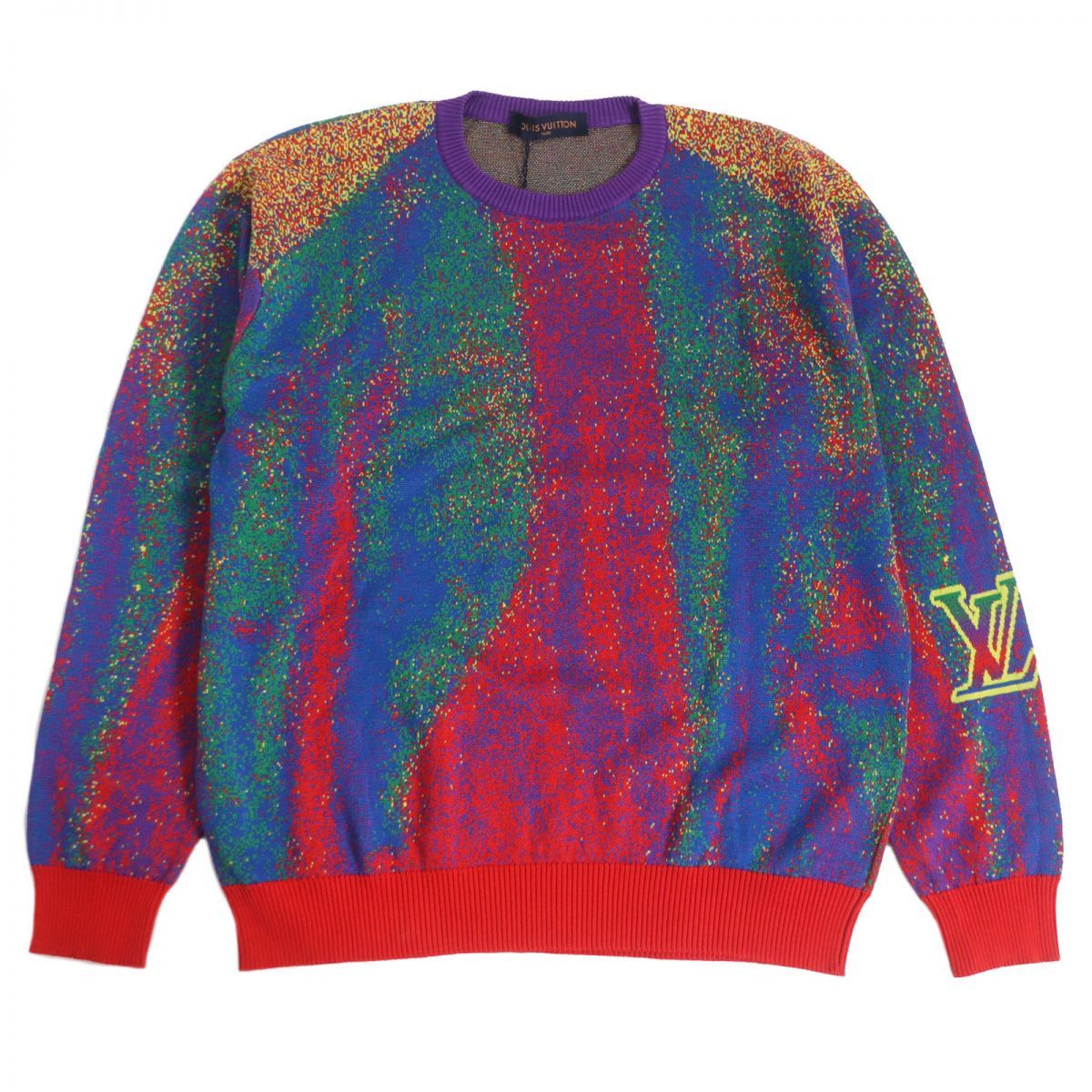 image of Louis Vuitton Rainbow Jacquard Crewneck Sweater, Men's (Size XL)