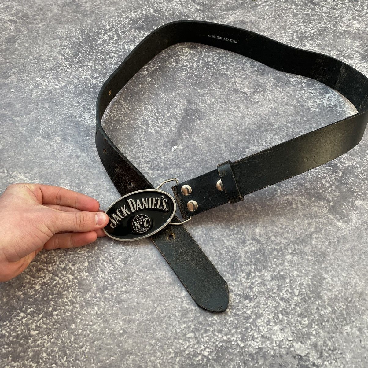 Vintage Vintage Jack Daniel’s Big Logo Leather Streetwear belt Size ONE SIZE - 14 Thumbnail