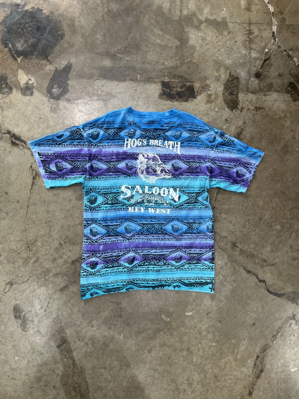 Harley Davidson Vintage AOP Tribal Tie Dye Hog Saloon Motorcycle surf Tee XL Size US XL / EU 56 / 4 - 2 Thumbnail