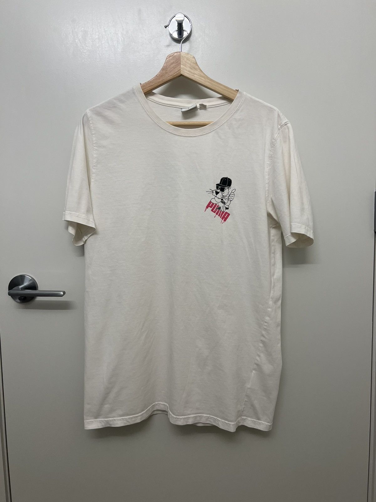 Puma Puma White Graphic Tee Size M — Mic Drip Paint Puma Logo Size US M / EU 48-50 / 2 - 1 Thumbnail