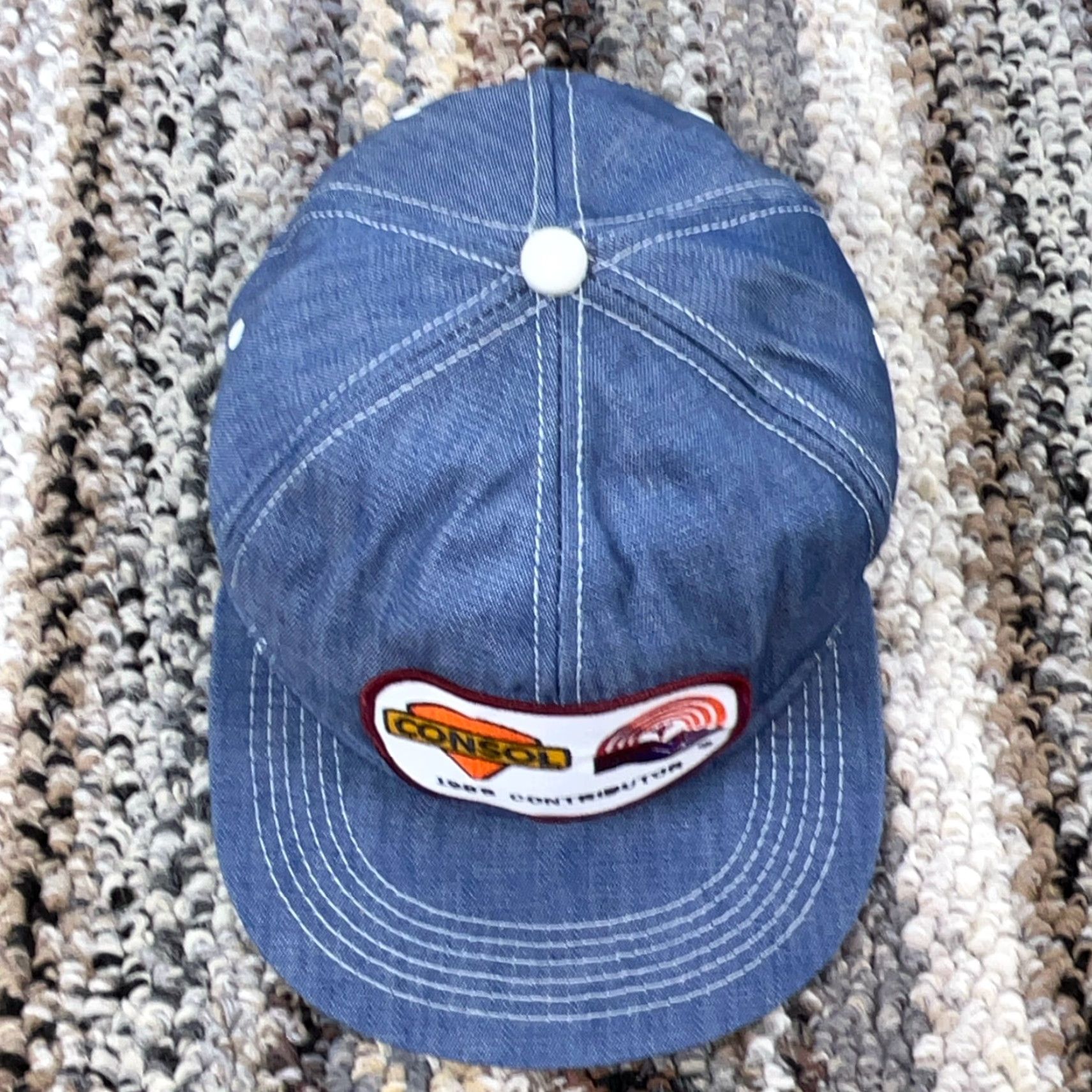 Coal VINTAGE American Legend Trucker Hat Cap Denim Snap Back USA Patch Coal Mining 80s 90s Classic Blue Denim Adjustable One Size Mens Hat Size US 35 - 3 Thumbnail