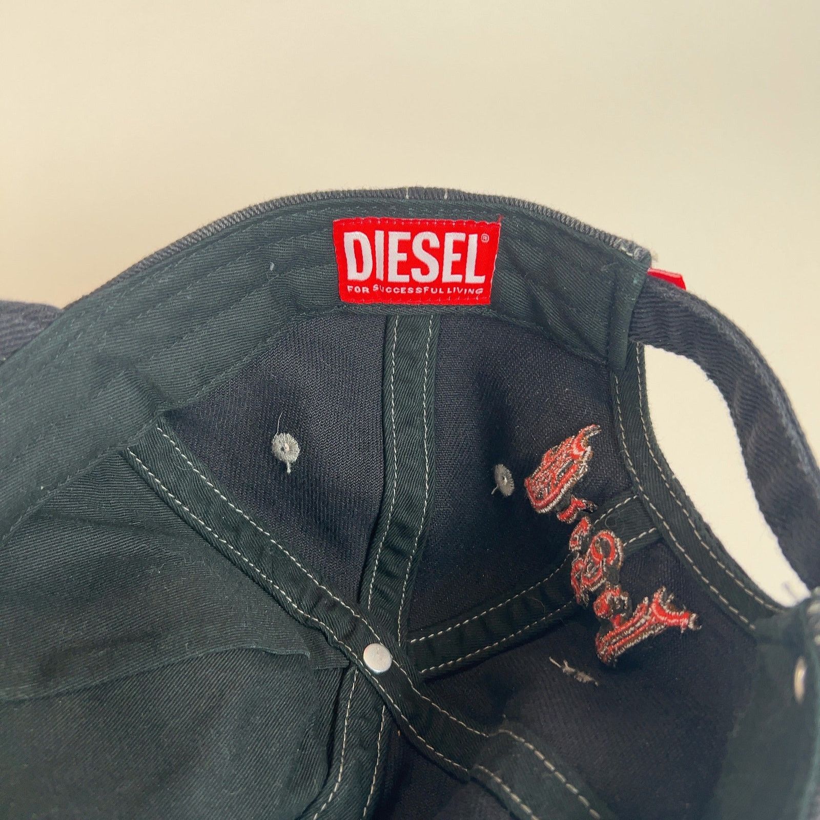 Diesel Diesel Military 'D' Logo Washed Denim Patch Hat Size ONE SIZE - 7 Thumbnail