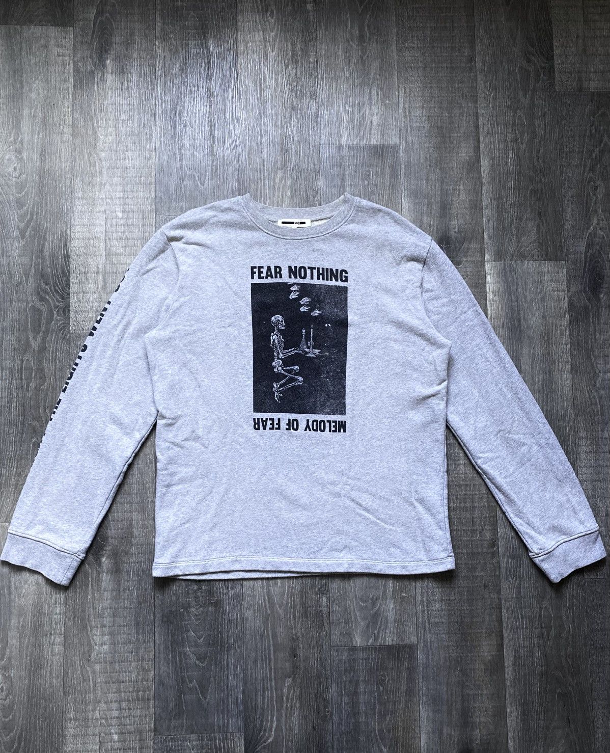 McQ Alexander McQueen McQueen Grey Printed Sweatshirt Fear Nothing Melody of Fear Size US XXL / EU 58 / 5 - 3 Thumbnail