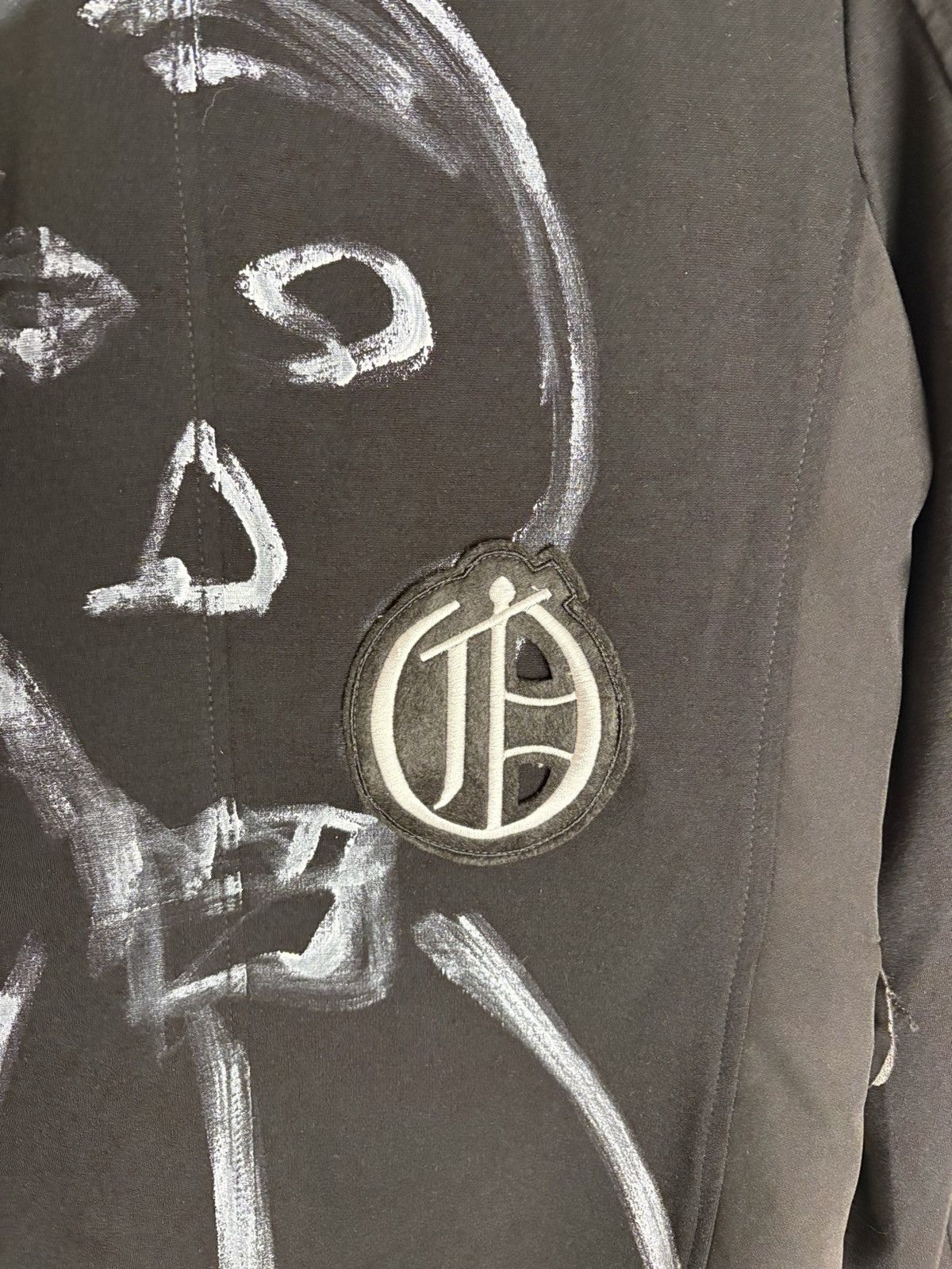 Other KMH Concept Avant-Garde Black Blazer Skull Hand Painted Size 50S - 5 Thumbnail