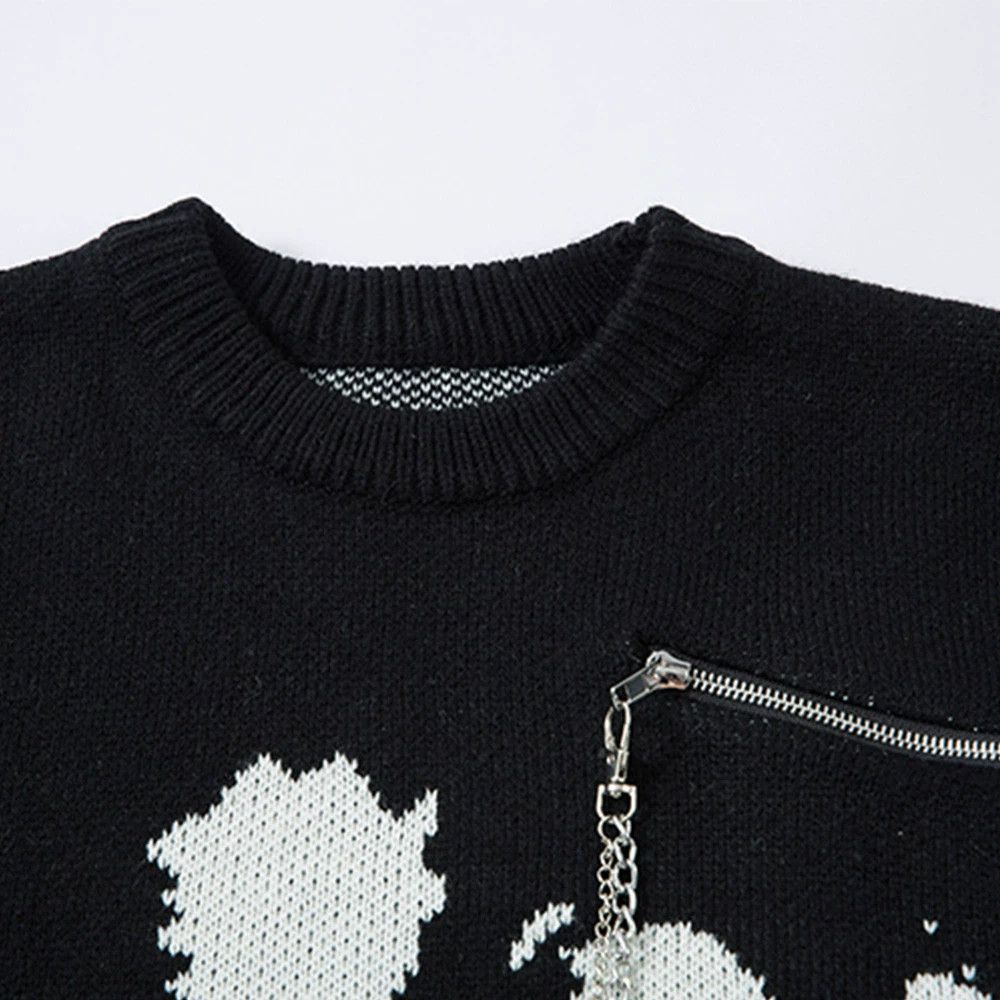 Vintage Men's retro metal chain cartoon print sweater y2k Size US M / EU 48-50 / 2 - 3 Thumbnail