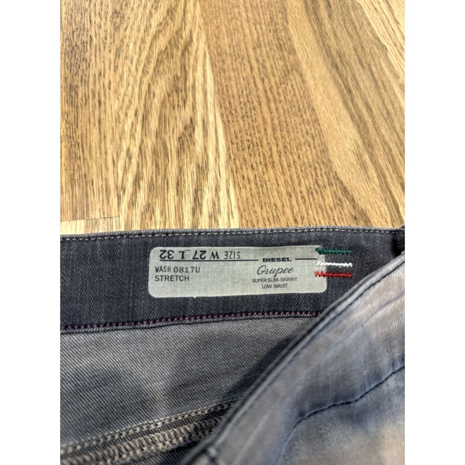Diesel DIESEL Grupee Jeans Womens 27x32 Denim Super Slim Skinny Fit Low Waist Pants Size 27" / US 4 / IT 40 - 4 Thumbnail