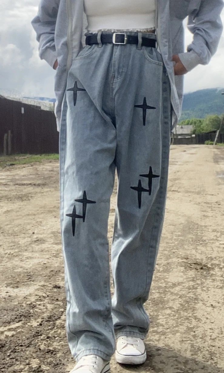 Japanese Brand Casual Loose Streetwear Cross Jeans Pants Trousers y2k Size US 32 / EU 48 - 9 Thumbnail