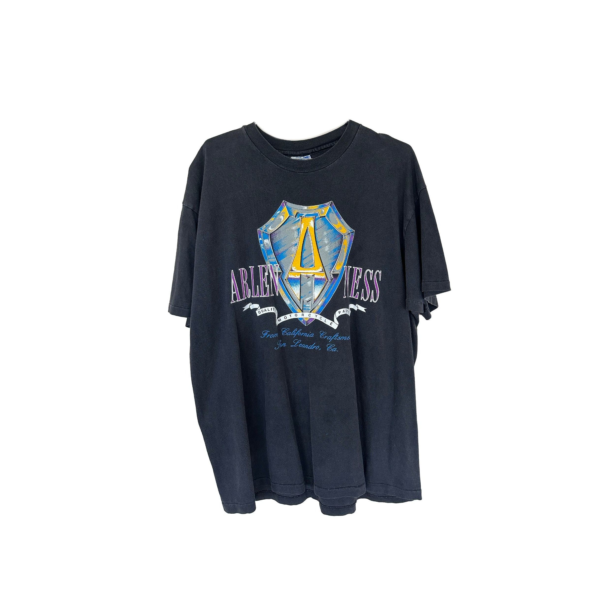 Vintage VINTAGE ARLEN NESS MOTORCYCLE TEE FADED PURPLE/YELLOW Size US XL / EU 56 / 4 - 1 Thumbnail