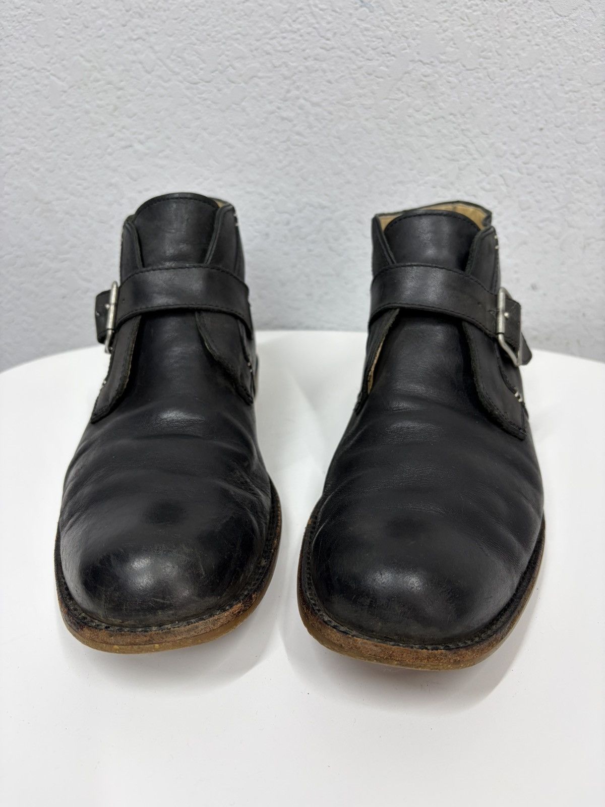 Hedi Slimane VTG Brown Leather Buckle Boots Carol Christian Poell Style Size US 12 / EU 45 - 7 Thumbnail
