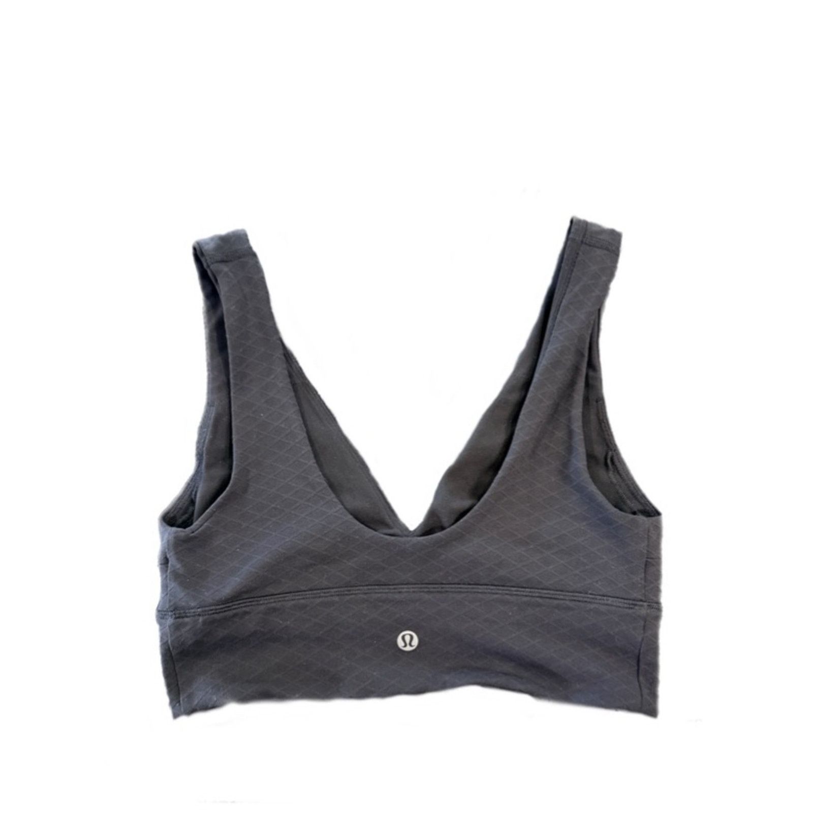 Lululemon Lululemon Black Textured Longline Sports Bra Size S / US 4 / IT 40 - 2 Thumbnail