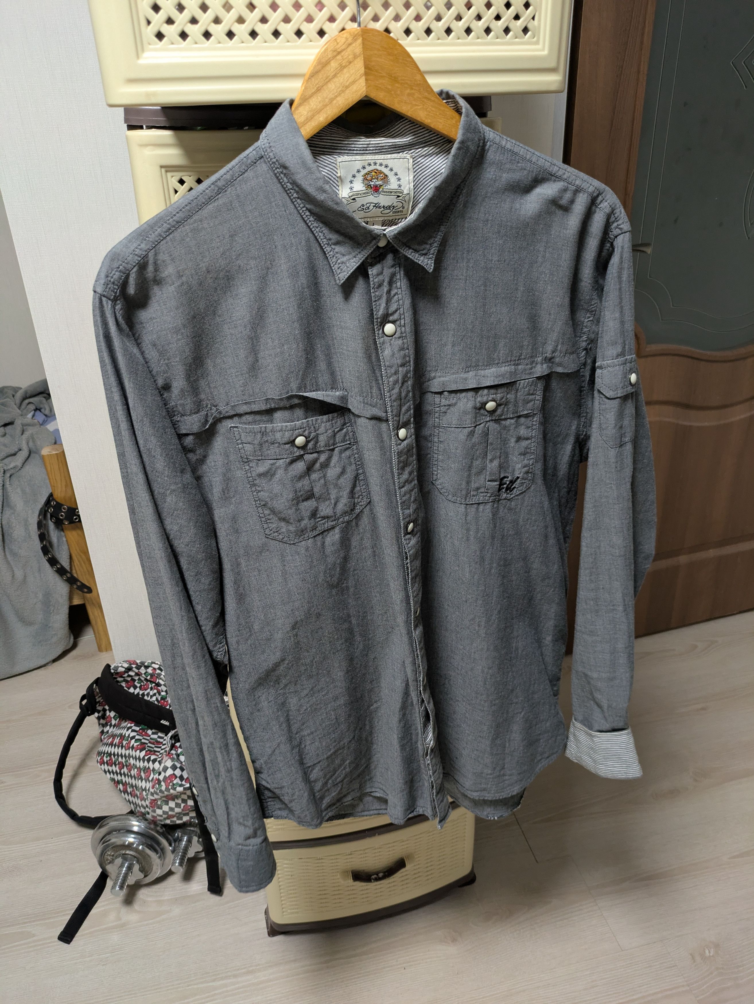 Ed Hardy Vintage Ed Hardy Embroidered Panther Wave Western Shirt Y2K Size US L / EU 52-54 / 3 - 2 Thumbnail