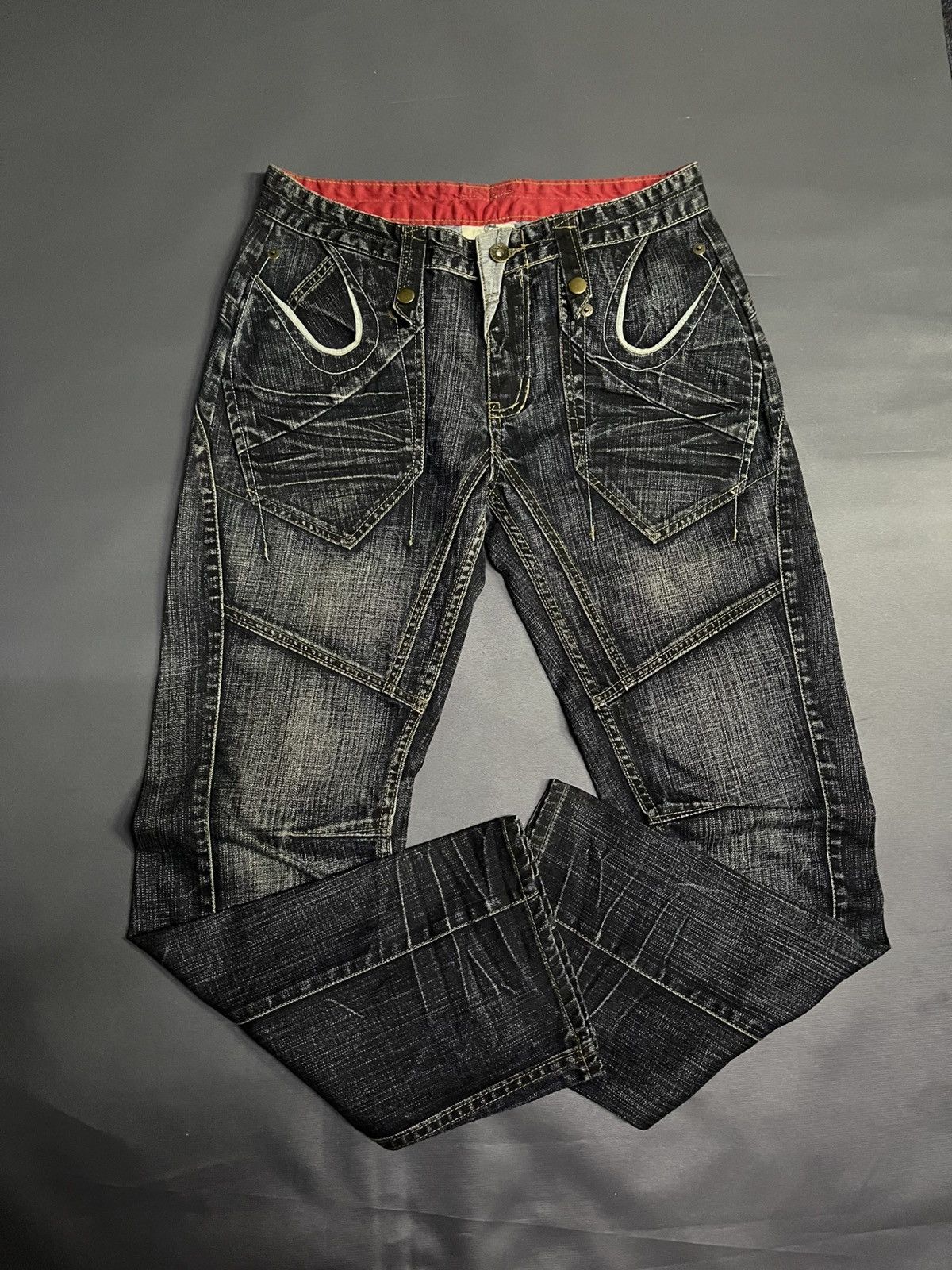 Japanese Brand × Le Grande Bleu (L.G.B.) FLARED RARE PUNK STYLE JAPANESE BRAND DESIGNER JEANS Size US 33 - 11 Thumbnail