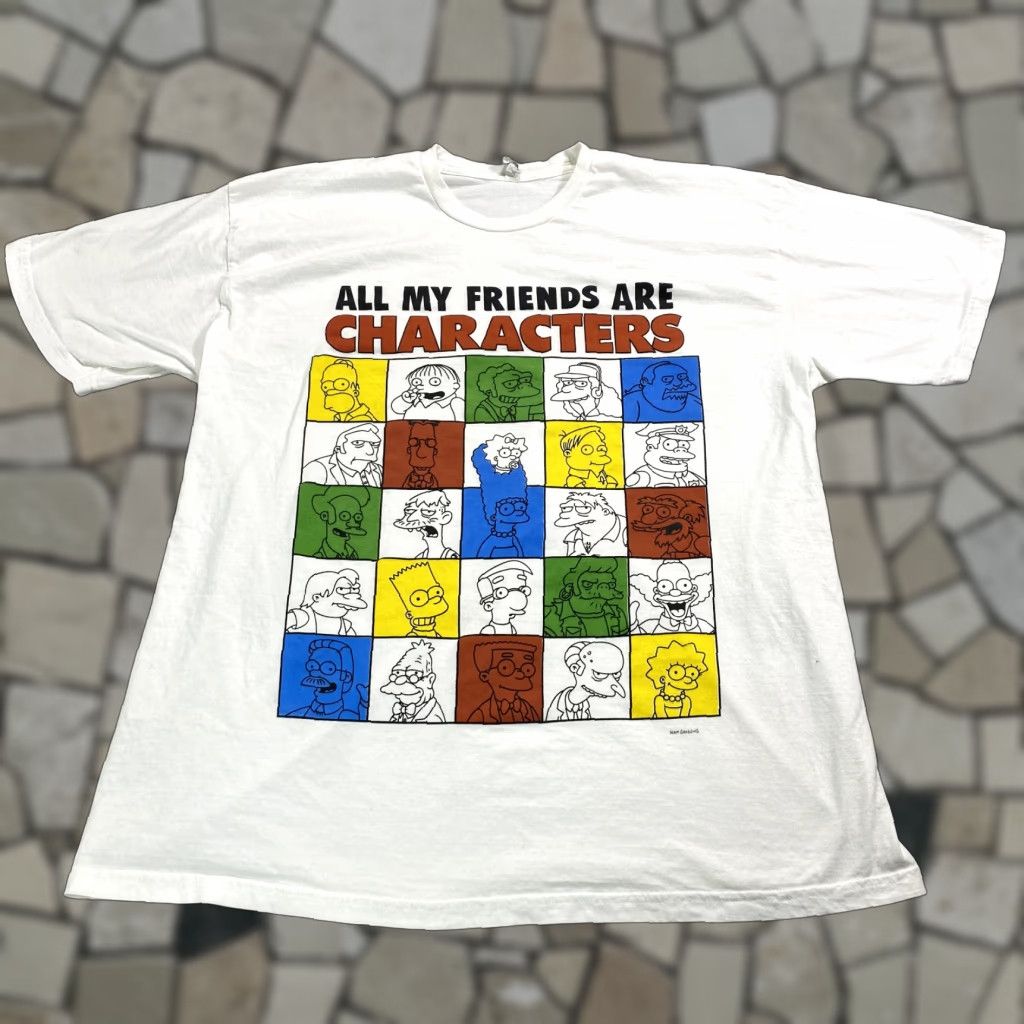 Vintage The Simpsons Shirt Mens XL White Bart Simpson 90s Cartoon Crew Neck T-Shirt Size US XL / EU 56 / 4 - 1 Thumbnail
