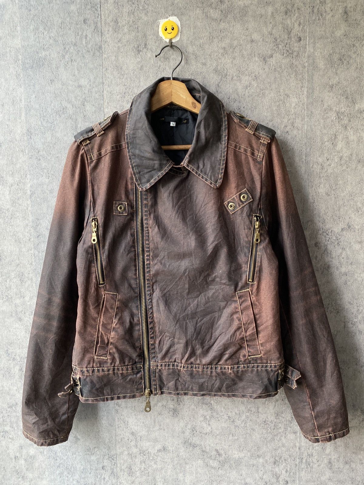 Japanese Brand Icom Japan By Ttu Waxed Biker Jacket Size US M / EU 48-50 / 2 - 2 Thumbnail