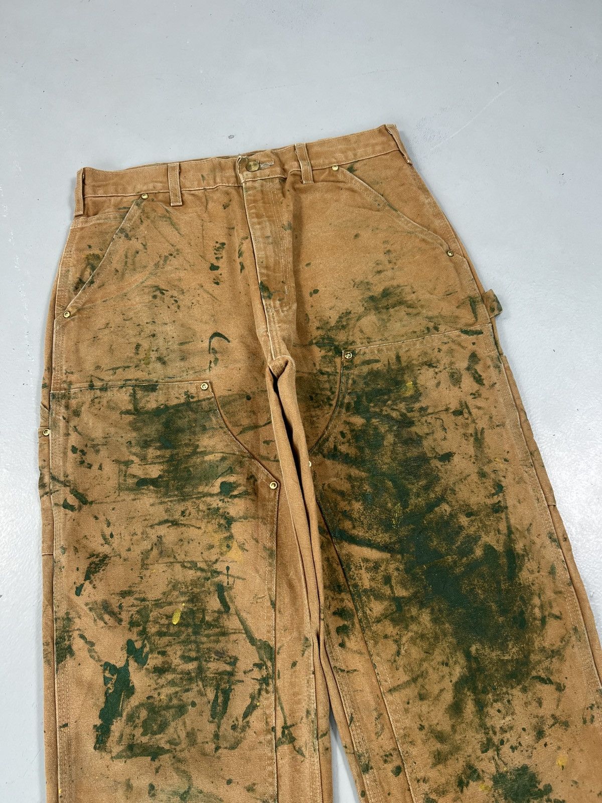 Carhartt Vintage carhartt B01 BRN painted double knee workwear Size US 30 / EU 46 - 4 Thumbnail