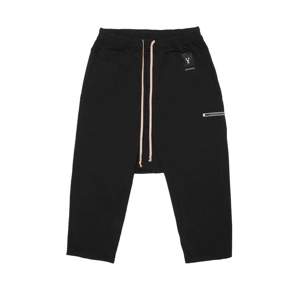Rick Owens Rick Owens SS19 DRKSHDW Drawstring Patch Cropped Pants Black Size US 32 / EU 48 - 9 Thumbnail