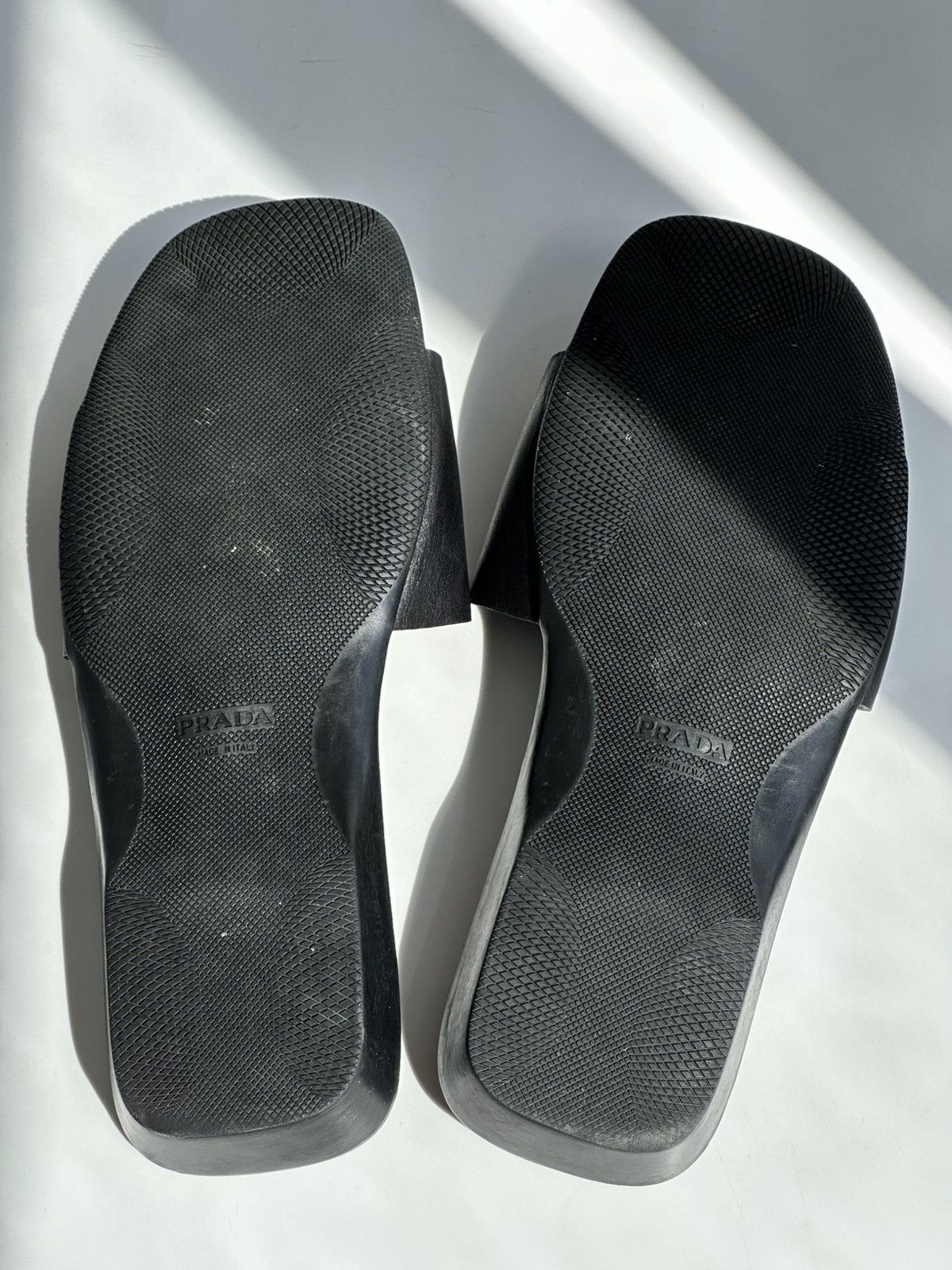 *sz38* PRADA SS2001 Logo Leather Slides Vintage shoes sandal