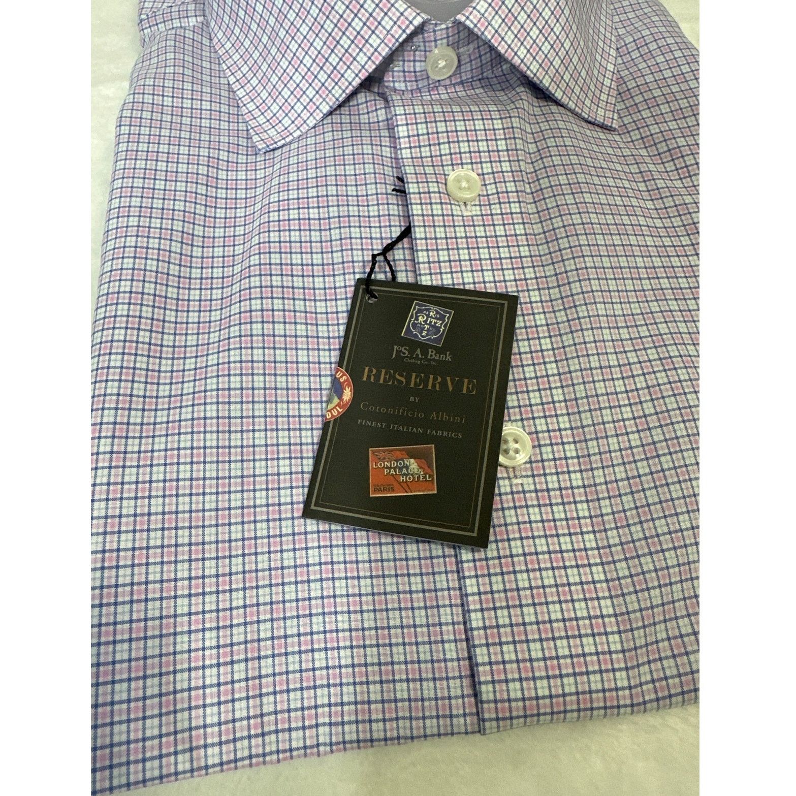 Jos. A. Bank Jos. A. Bank Reserve Pink/Blue Dress Shirt Sze 18.5 - 34 NWT Size US M / EU 48-50 / 2 - 2 Thumbnail
