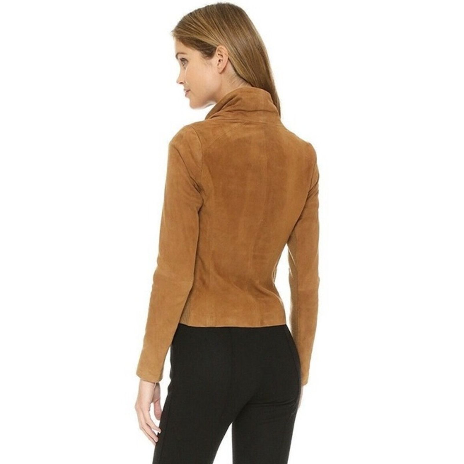 Vince Vince Goat Leather Zip Up Suede Jacket Motorcycle Biker L Size L / US 10 / IT 46 - 2 Thumbnail