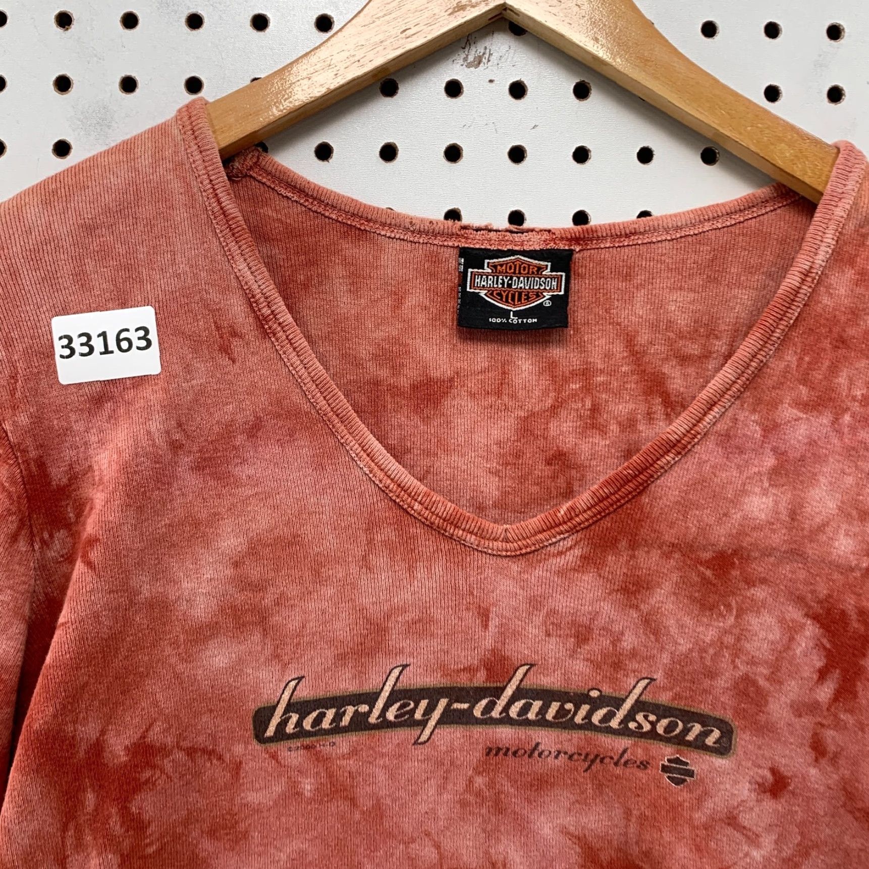 Harley Davidson VINTAGE Harley-Davidson Motorcycle Top Womens L Red Cropped 3/4 Sleeve V-Neck 20x19.5 Womens Mens Size L / US 10 / IT 46 - 5 Thumbnail