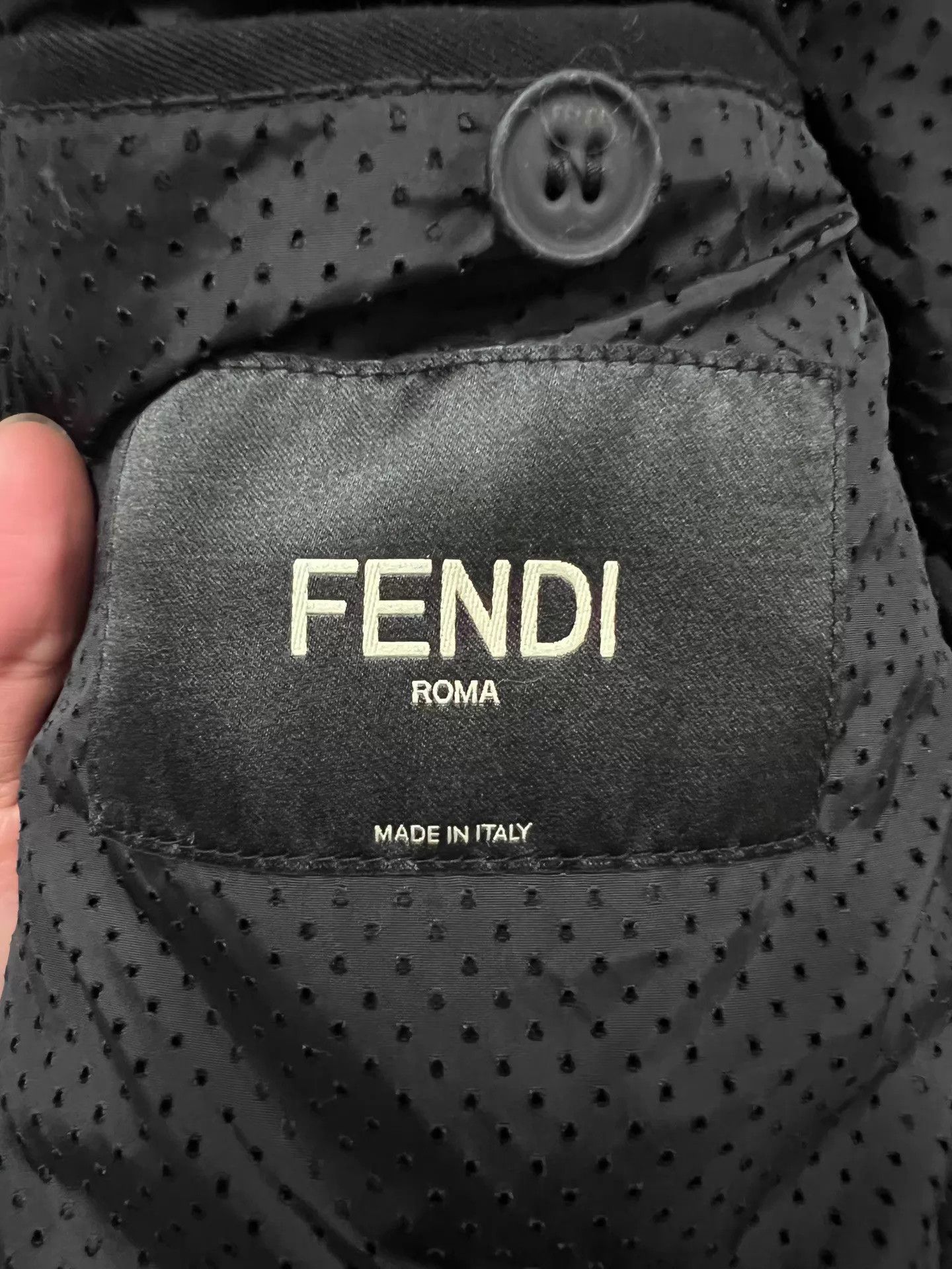 Fendi Fendi Black Logo Print Casual Jacket 46 Size US S / EU 44-46 / 1 - 4 Thumbnail