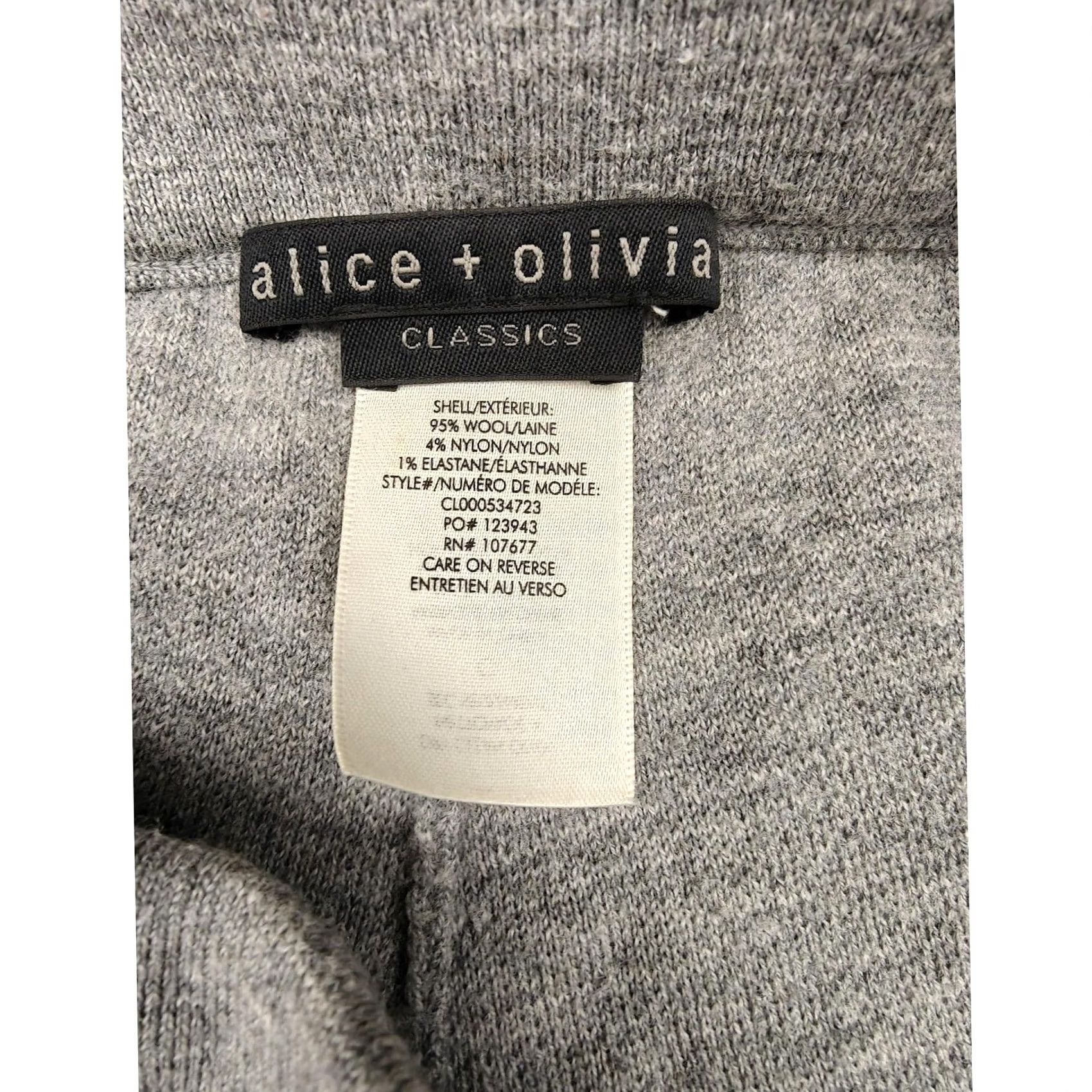 Alice + Olivia Alice + Olivia Pants Womens 0 Gray Wool Knit Jogger Lounge Cuffed Sweatpants Size 25" / US 0 / IT 36 - 2 Thumbnail