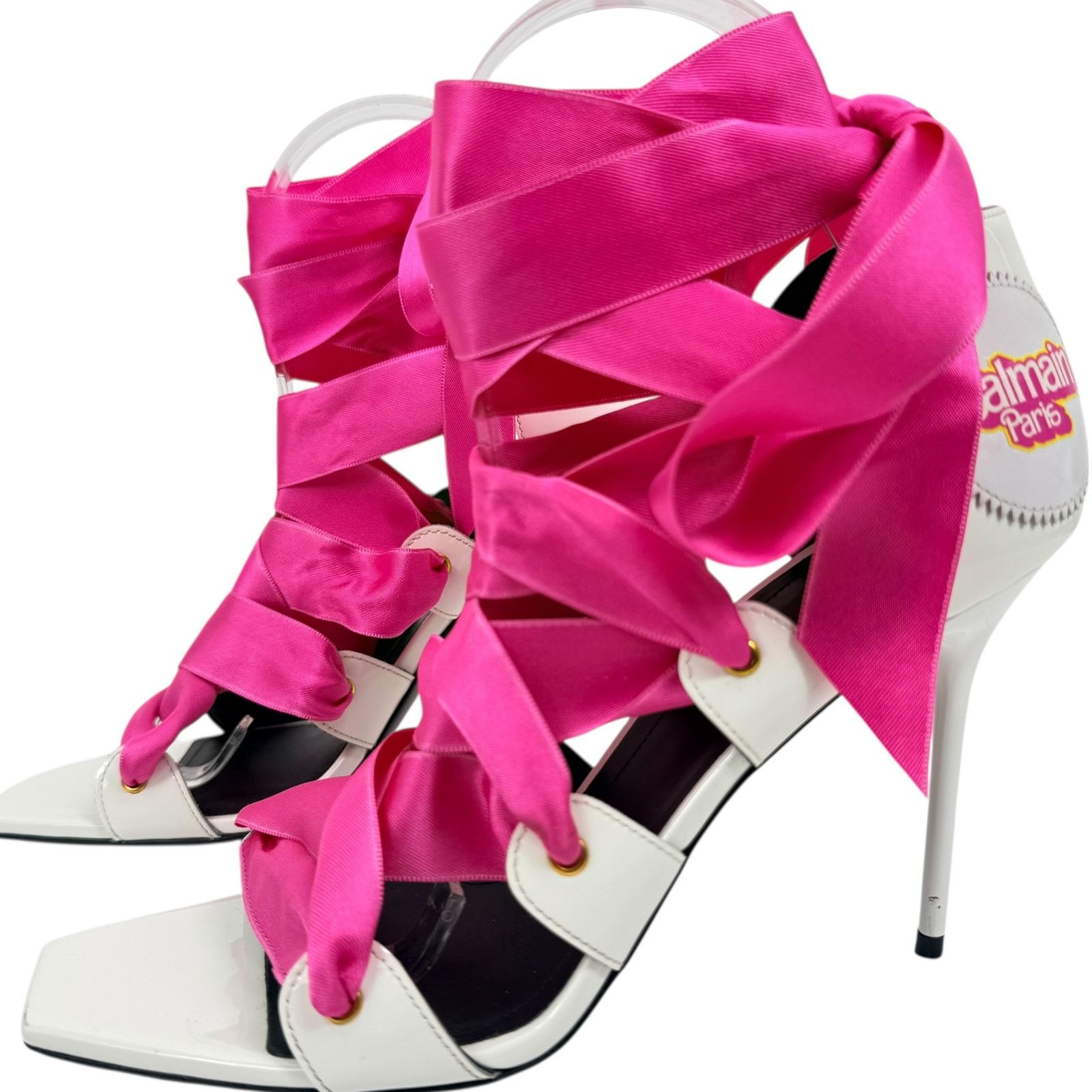 Balmain Balmain x Barbie Unity Ribbon Ankle Strap Leather Sandals Size US 8 / IT 38 - 3 Thumbnail