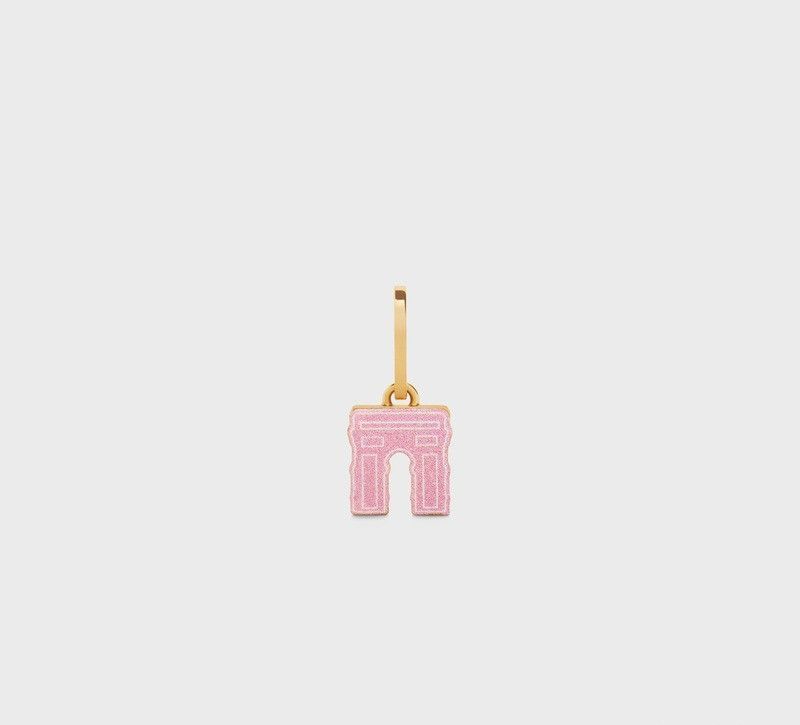 Celine o1bcso1str1024 Size: OS/ Triomipal Pendant in Gold/Pink Size ONE SIZE - 1 Thumbnail