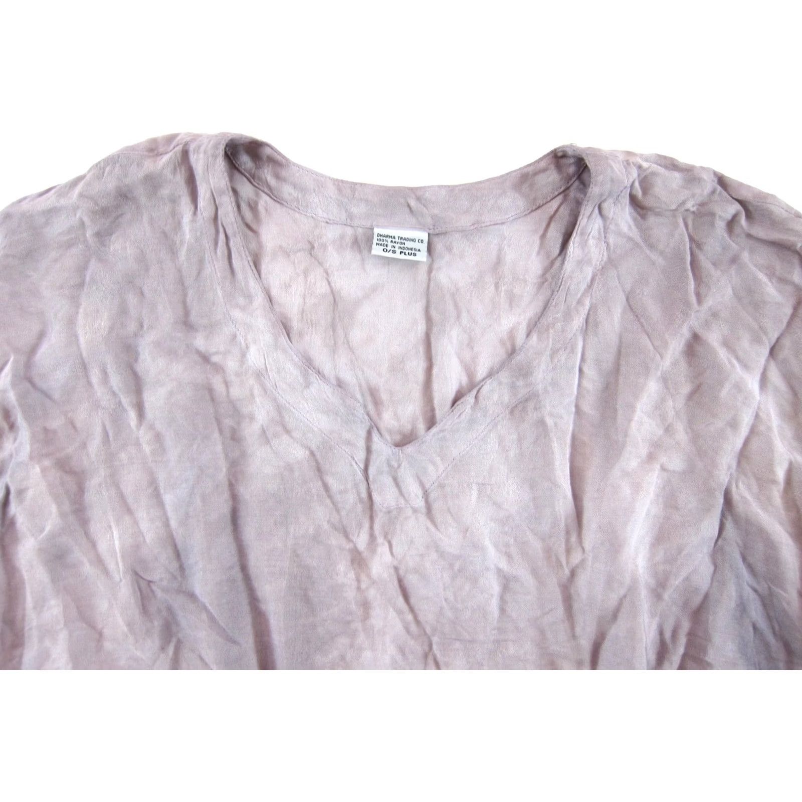 Pinko Dharma Trading Co. Blouse Tunic Mauve Pink 100% Rayon Oversized Boxy Plus OS Size ONE SIZE - 4 Thumbnail