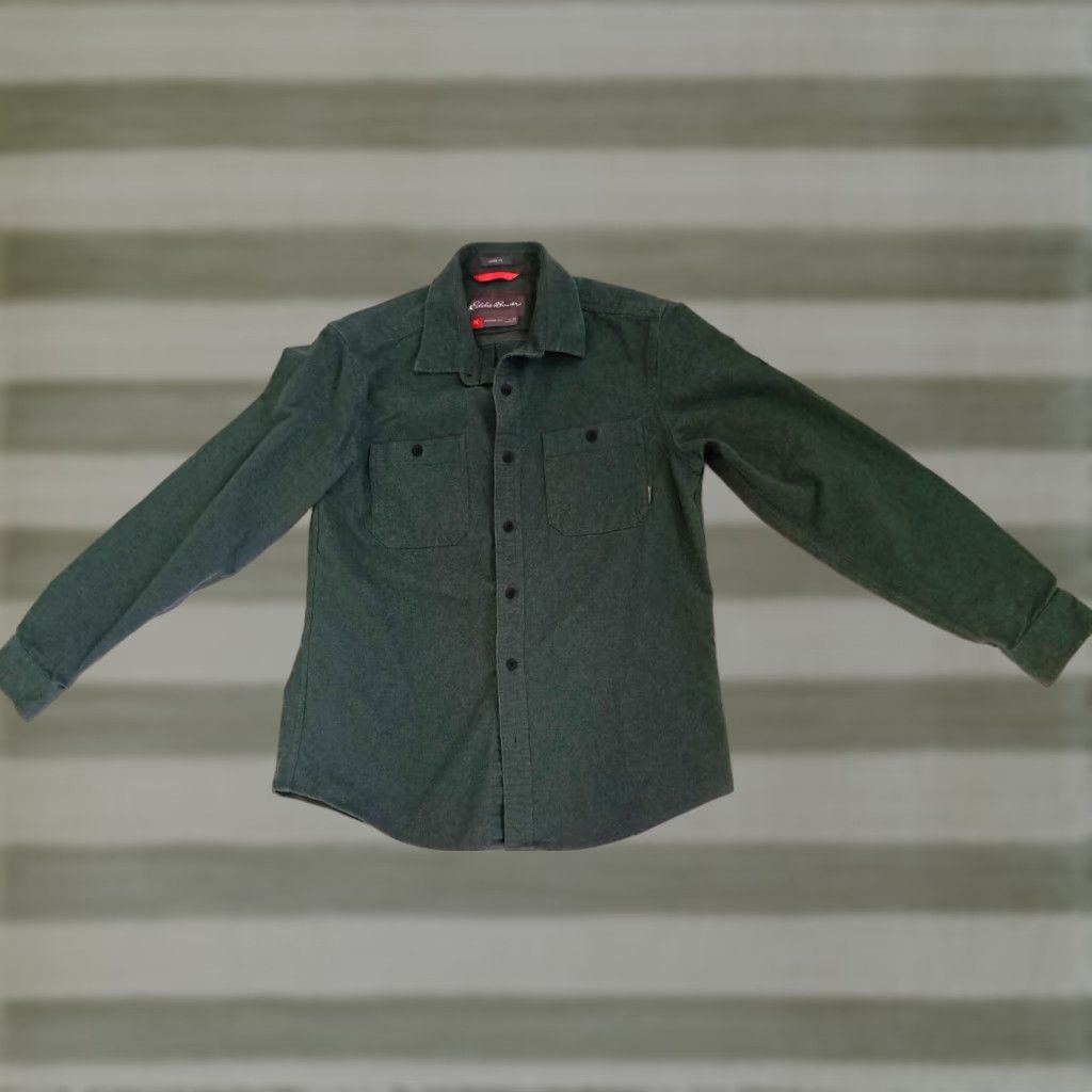 Eddie Bauer Vintage Eddie Bauer Mountain OPS Green Cotton Chamois Button Shirt Medium Size US M / EU 48-50 / 2 - 1 Thumbnail