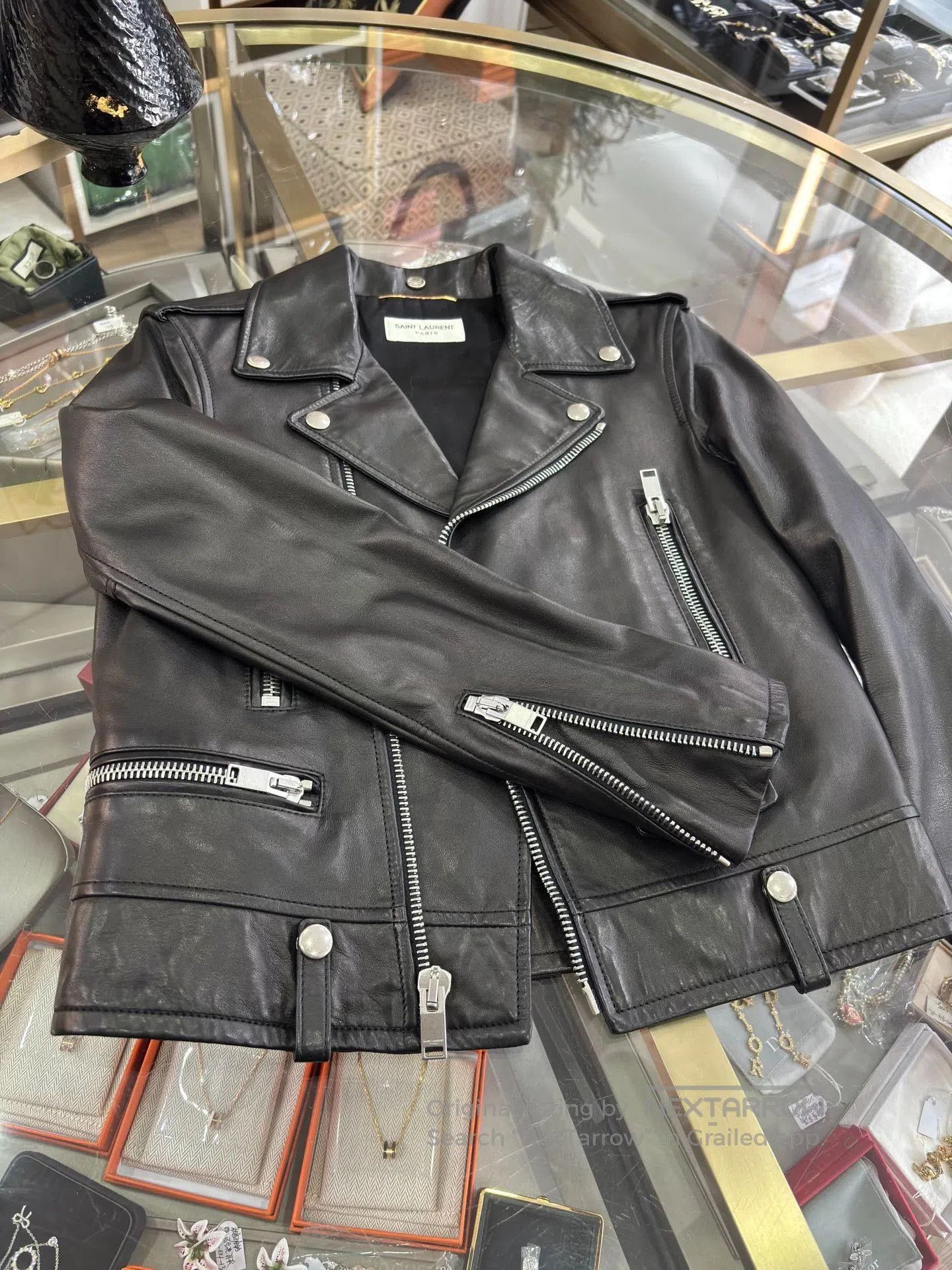 Saint Laurent Paris YSL Saint Laurent Leather Biker Jacket. Size XS / US 0-2 / IT 36-38 - 8 Thumbnail