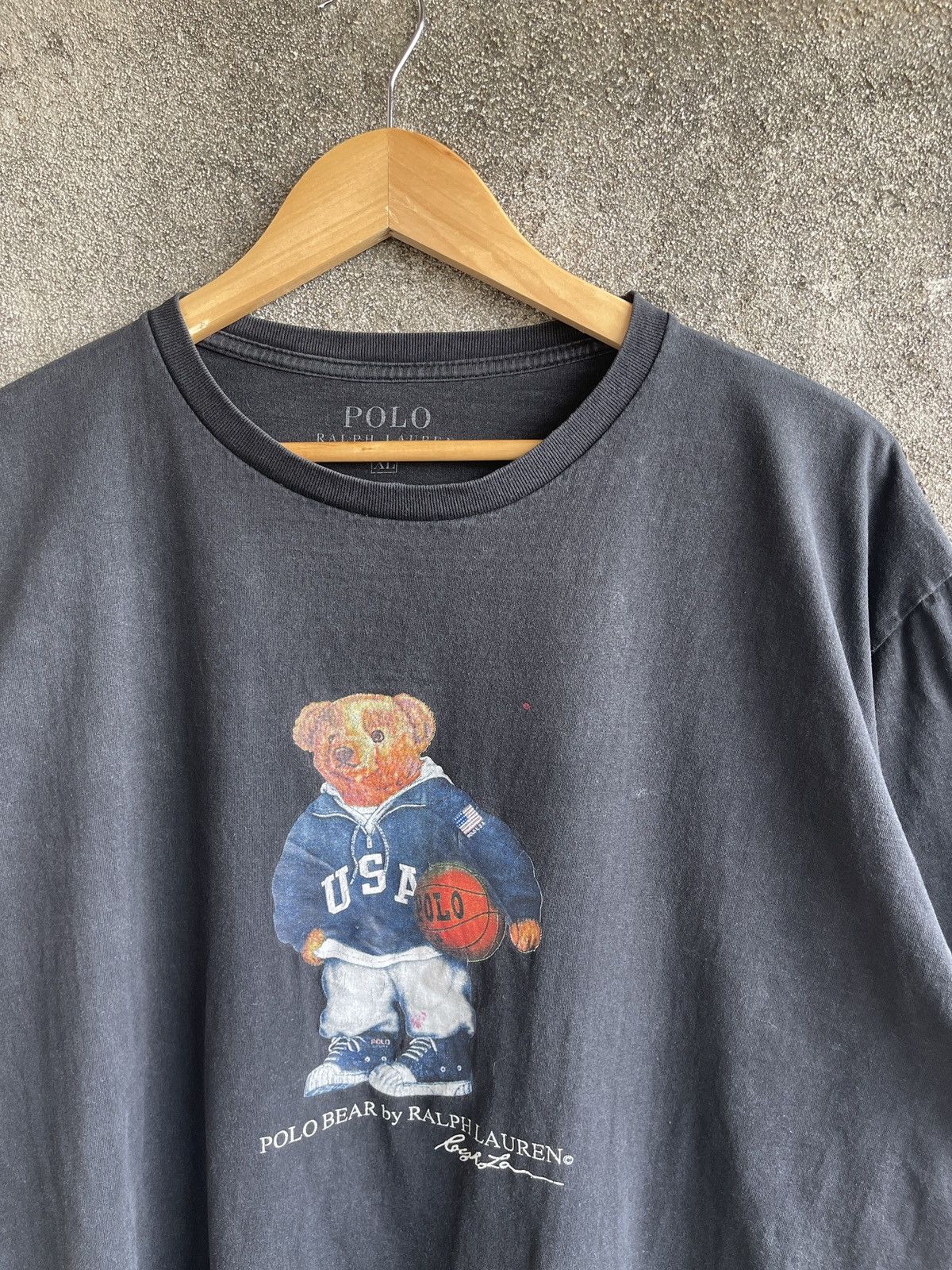 Polo Ralph Lauren Vintage 90s Sun Faded🔥POLO BEAR by RALPH LAUREN USA Logo Tee Size US XL / EU 56 / 4 - 2 Thumbnail