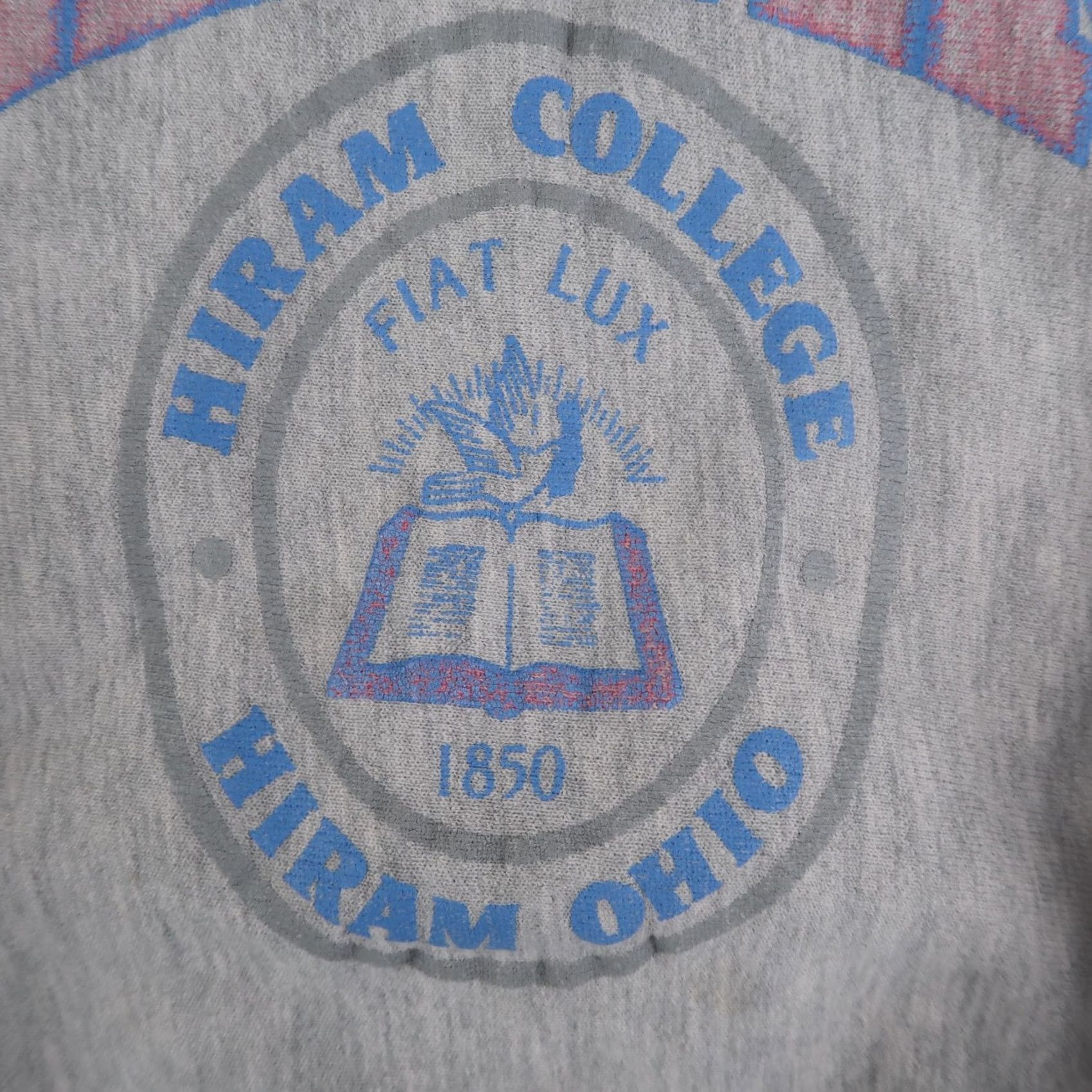 Champion VINTAGE Champion Reverse Weave Hiram College Crewneck Sweatshirt Mens M Gray Pink Logo 90s USA Size US M / EU 48-50 / 2 - 4 Thumbnail