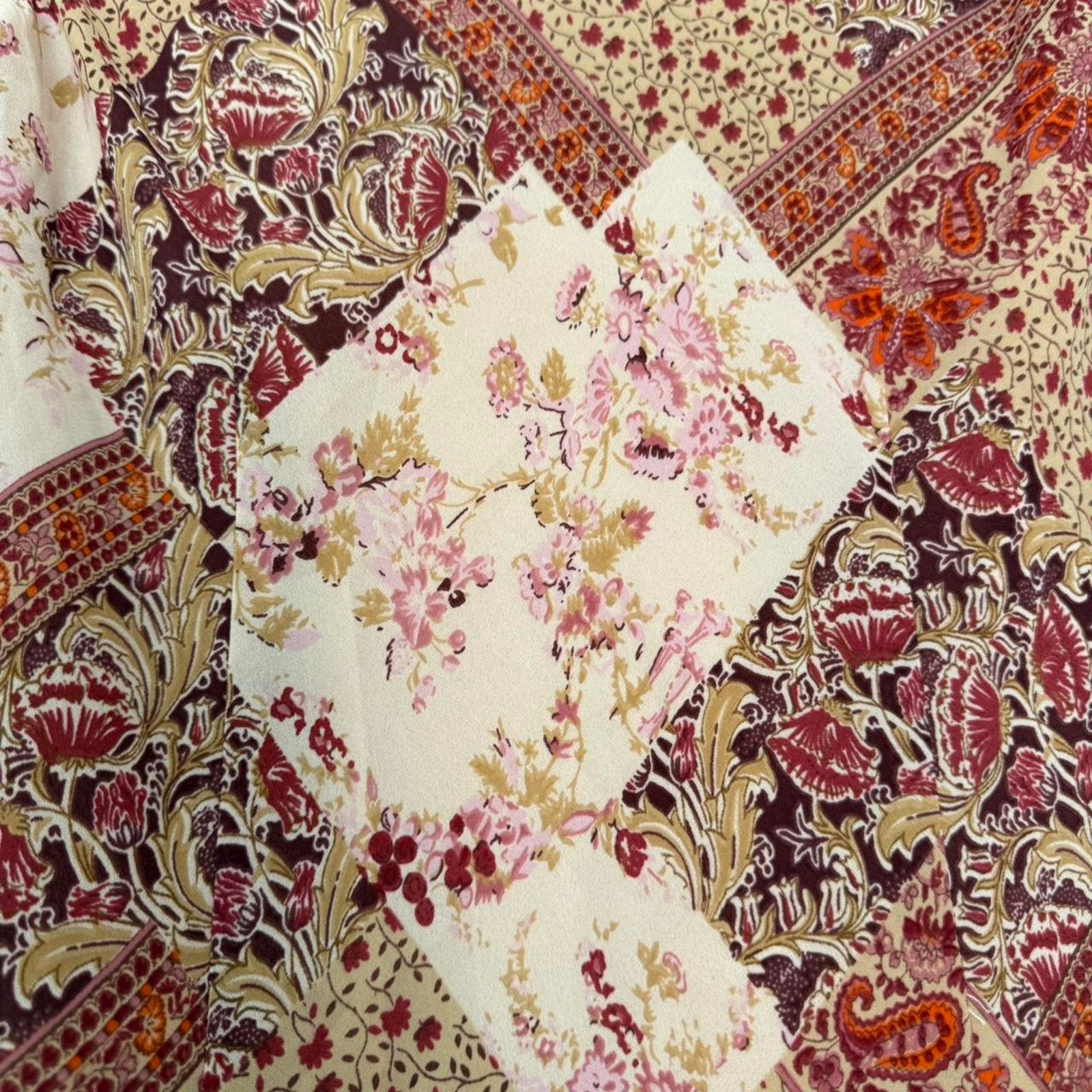 Vintage ✿ vintage patchwork floral handkerchief midi dress ✿ Size M / US 6-8 / IT 42-44 - 7 Thumbnail