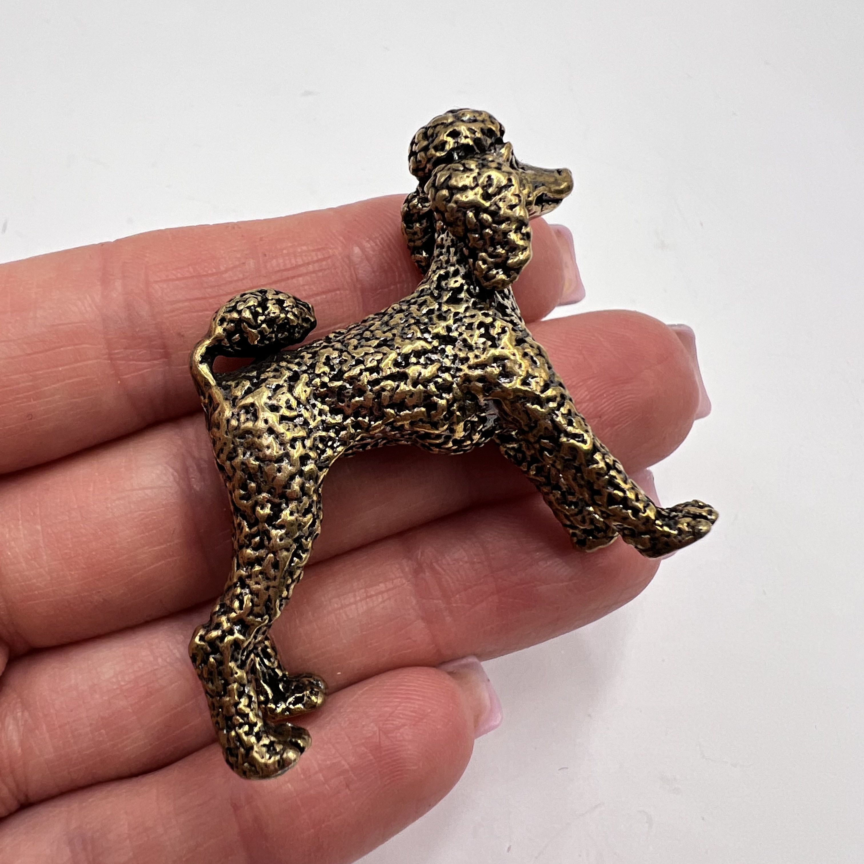 Vintage Vintage 1960s Mini Figure Statue Poodle Dog Brass 42gr Size ONE SIZE - 8 Thumbnail