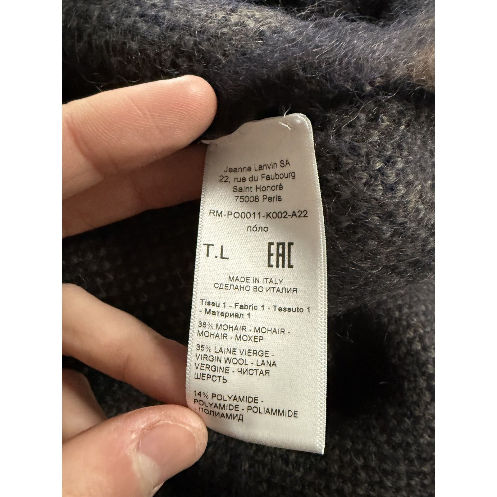 Lanvin Lanvin Blue Camo Mohair Sweater Used Large Size US L / EU 52-54 / 3 - 2 Thumbnail
