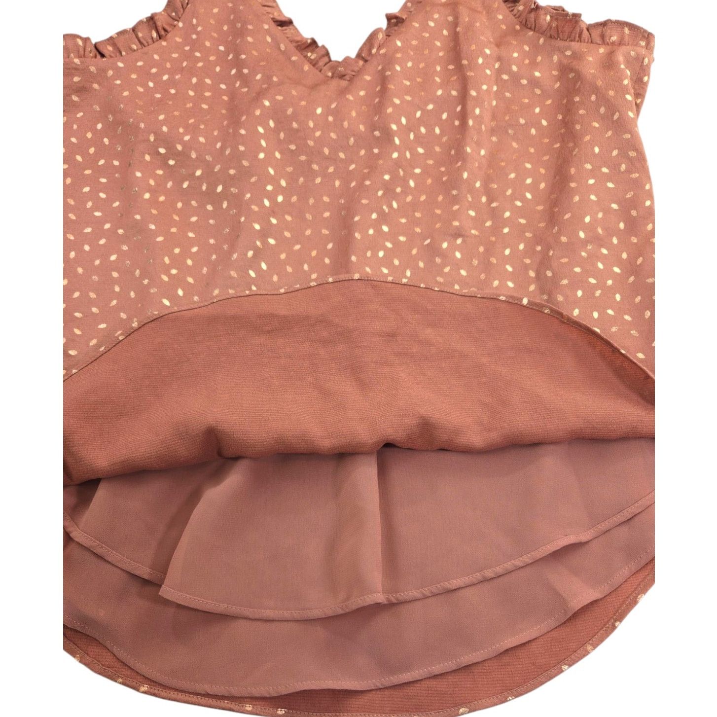 Express Express | Dusty Rose Camisole Tank w/Gold Leaves | Size XS Size XS / US 0-2 / IT 36-38 - 2 Thumbnail