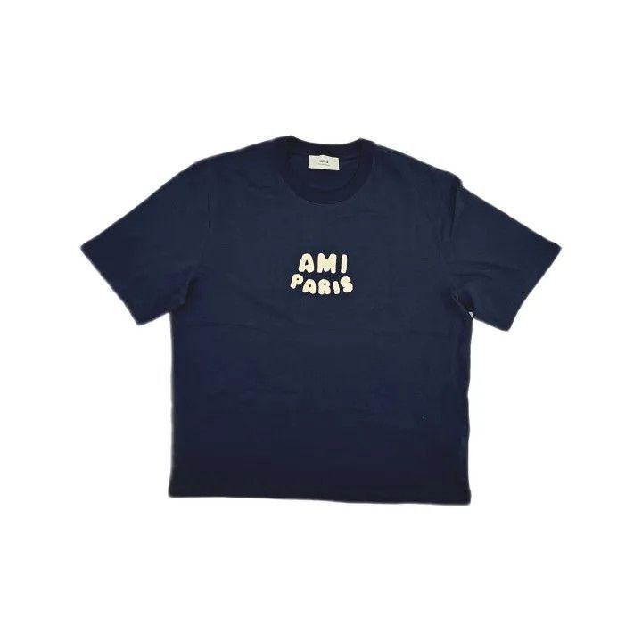 AMI AMI PARIS Casual Navy Logo T-Shirt -2507 Size US M / EU 48-50 / 2 - 2 Thumbnail