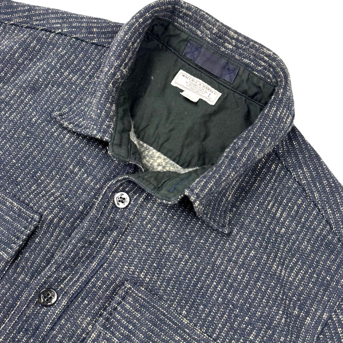 Wallace & Barnes Wallace & Barnes Men's Button Shacket Blue Lined Large Button Size US L / EU 52-54 / 3 - 2 Thumbnail