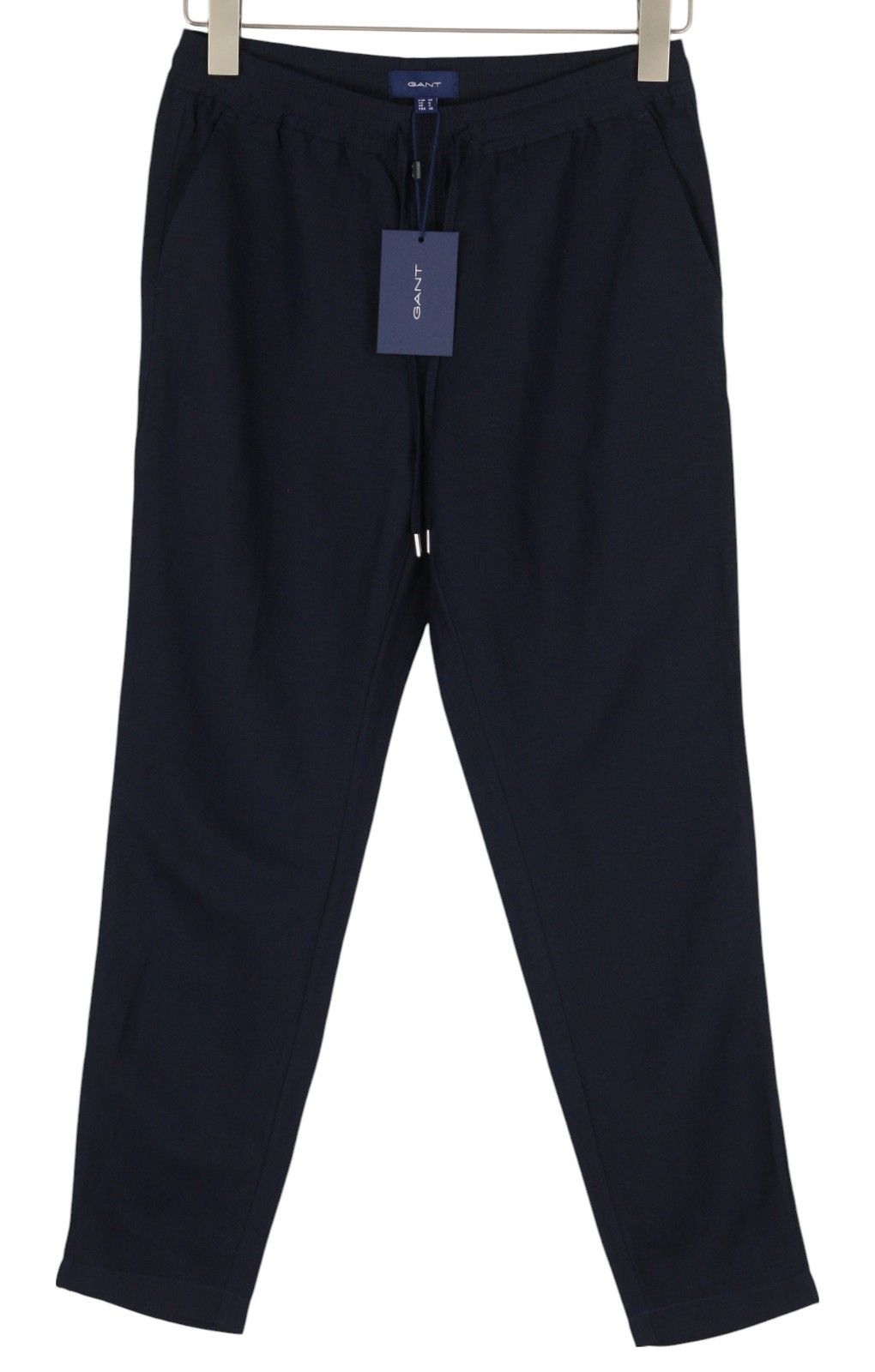 SUMMER LINEN EU34 Dark Blue Elastic Waist Pants 85150