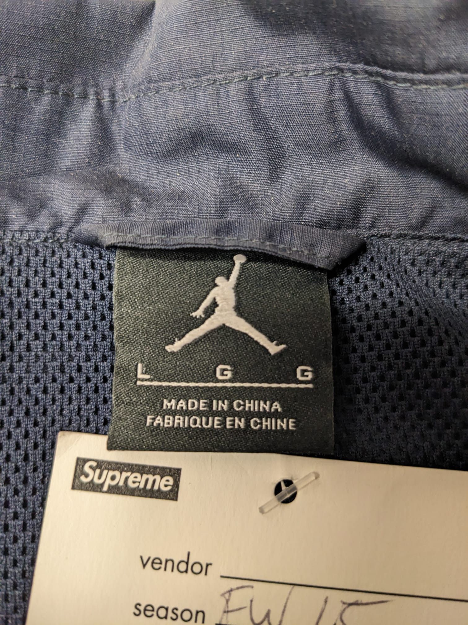 Supreme FW15 Supreme Jordan Coaches Jacket Unreleased Colorway Navy Size US L / EU 52-54 / 3 - 6 Thumbnail