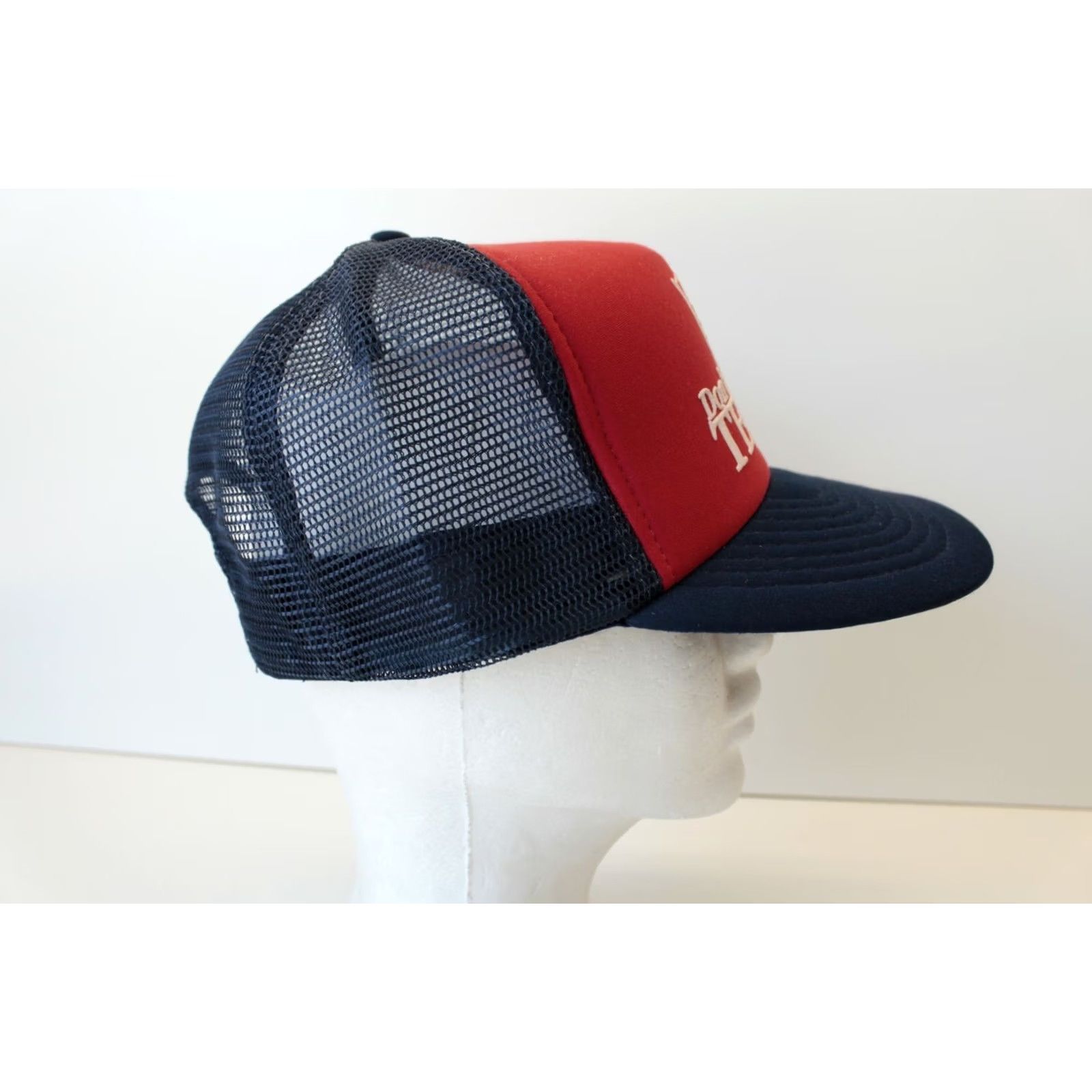 Vintage VINTAGE Otto Hat Adjustable Red Don Mess With Texas Trucker White Blue Flag Lone Star Size ONE SIZE - 5 Thumbnail