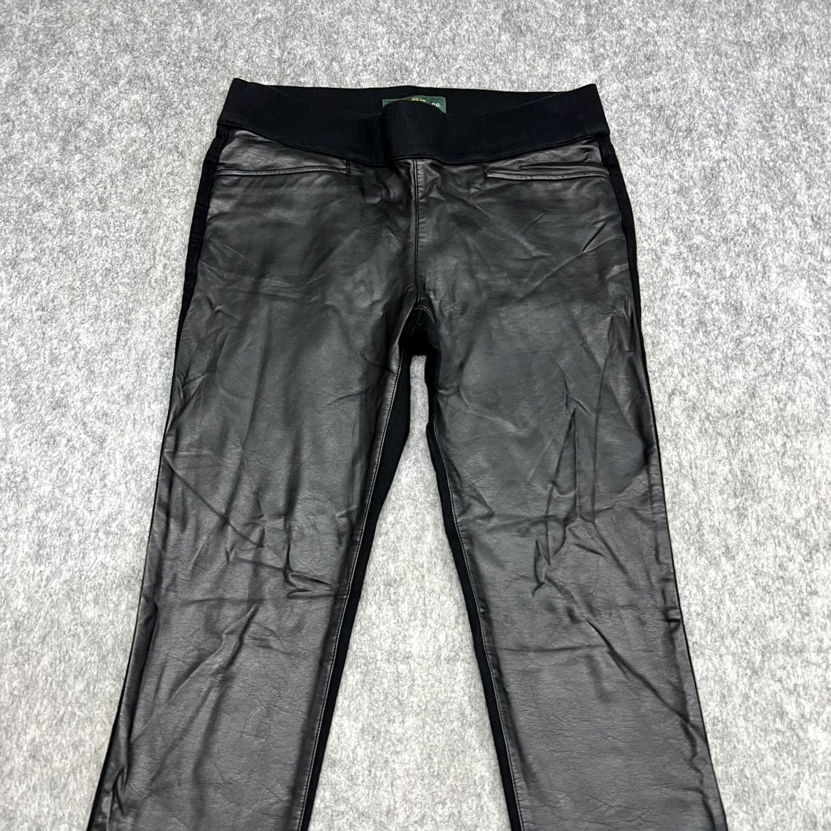 Ralph Lauren Lauren Ralph Lauren Pants Womens 6 Black Faux Leather Front Jegging Leggings Shirt? Size 28" / US 6 / IT 42 - 6 Thumbnail