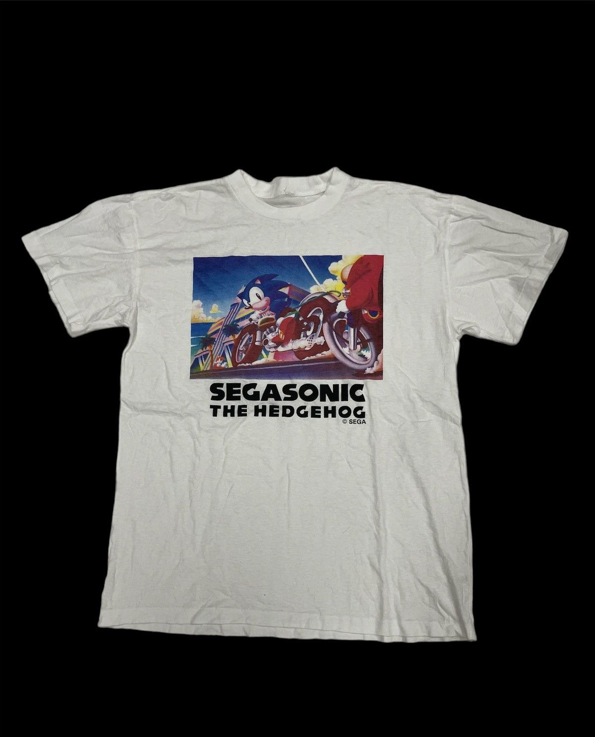 Anime Vintage Sega Genesis Sonic The Hedgehog 1991 promo t-Shirt Size US M / EU 48-50 / 2 - 2 Thumbnail