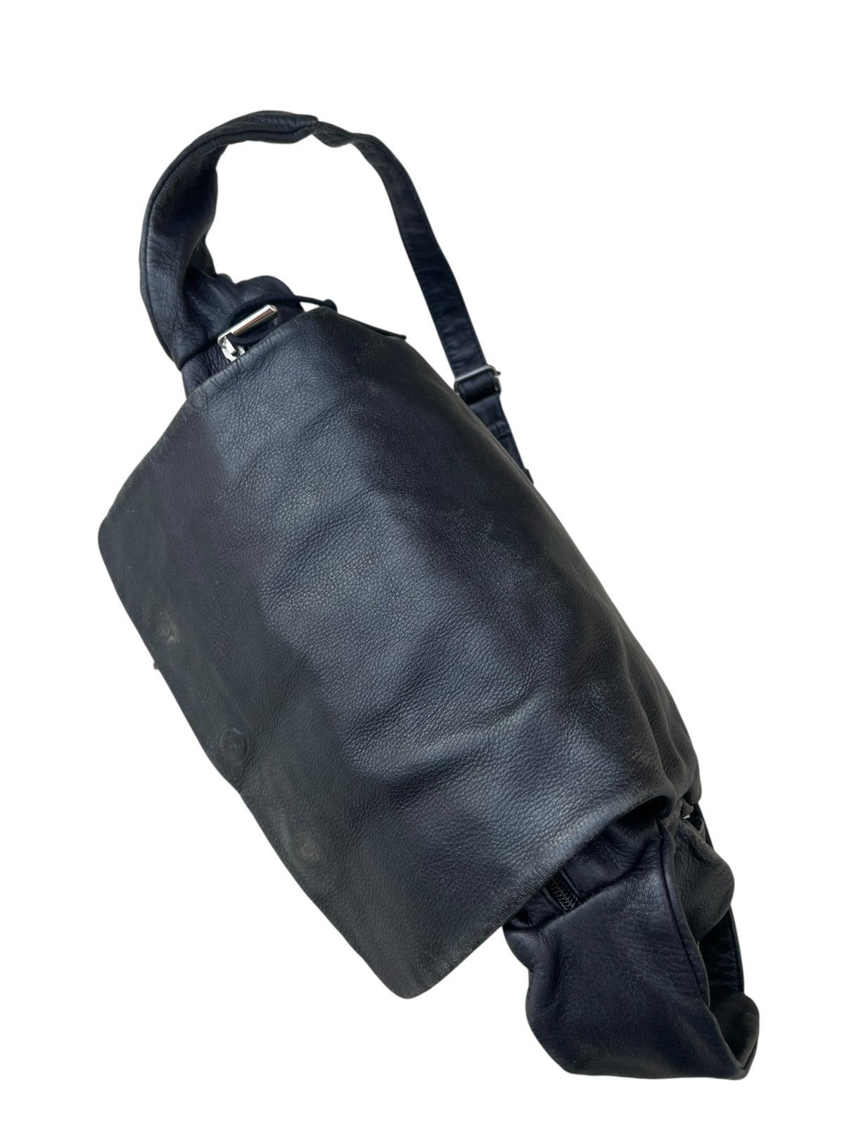 Leather Vintage ROSSI Florence Italy Faded Patina Cargo Sling Bag Size ONE SIZE - 13 Thumbnail